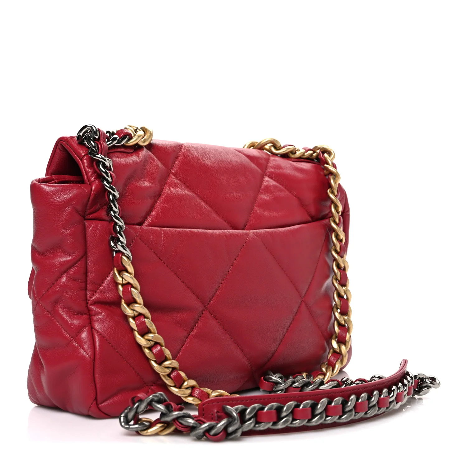 Lambskin Quilted Large Chanel 19 Flap Red - Top Club