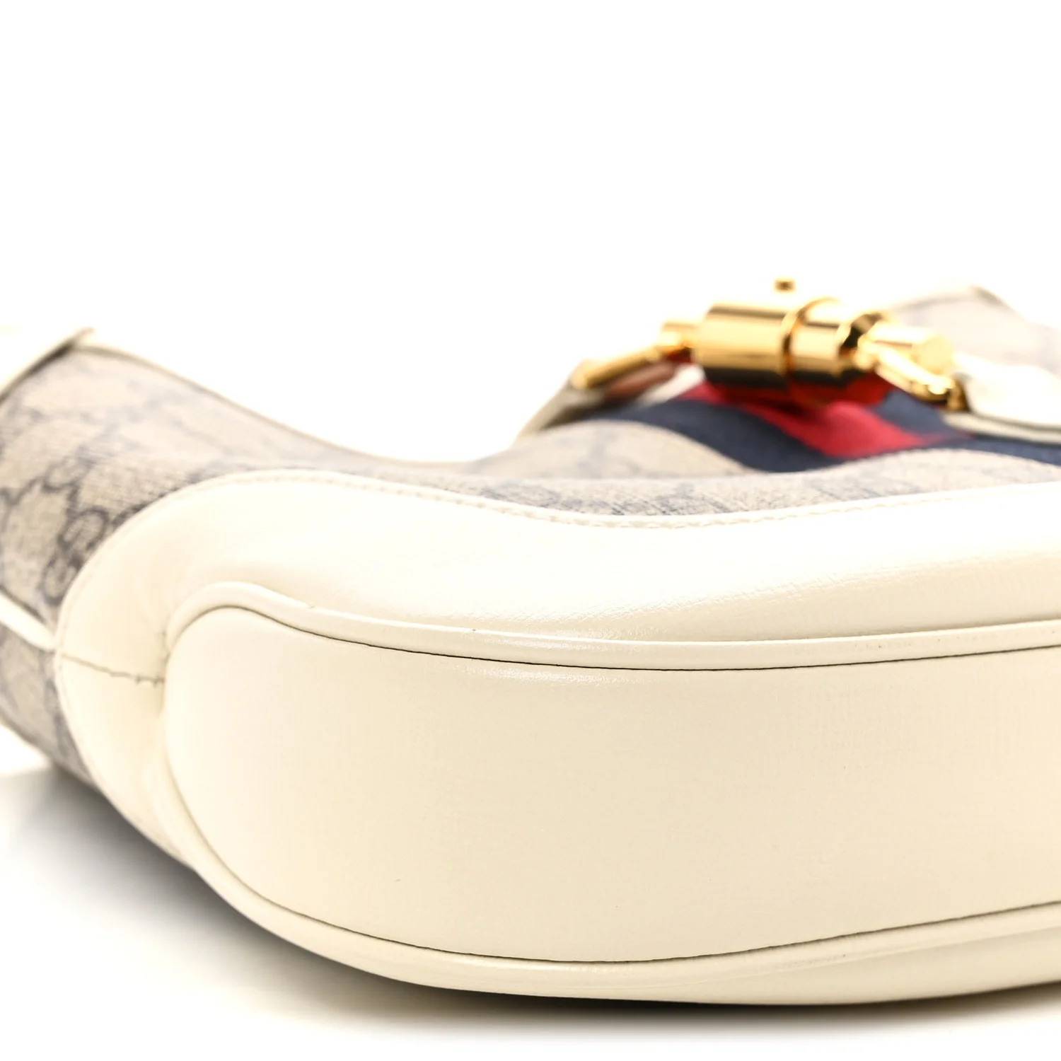 GG Supreme Monogram Azalea Calfskin Web Small Jackie 1961 Hobo Beige Ebony Mystic White - Top Club