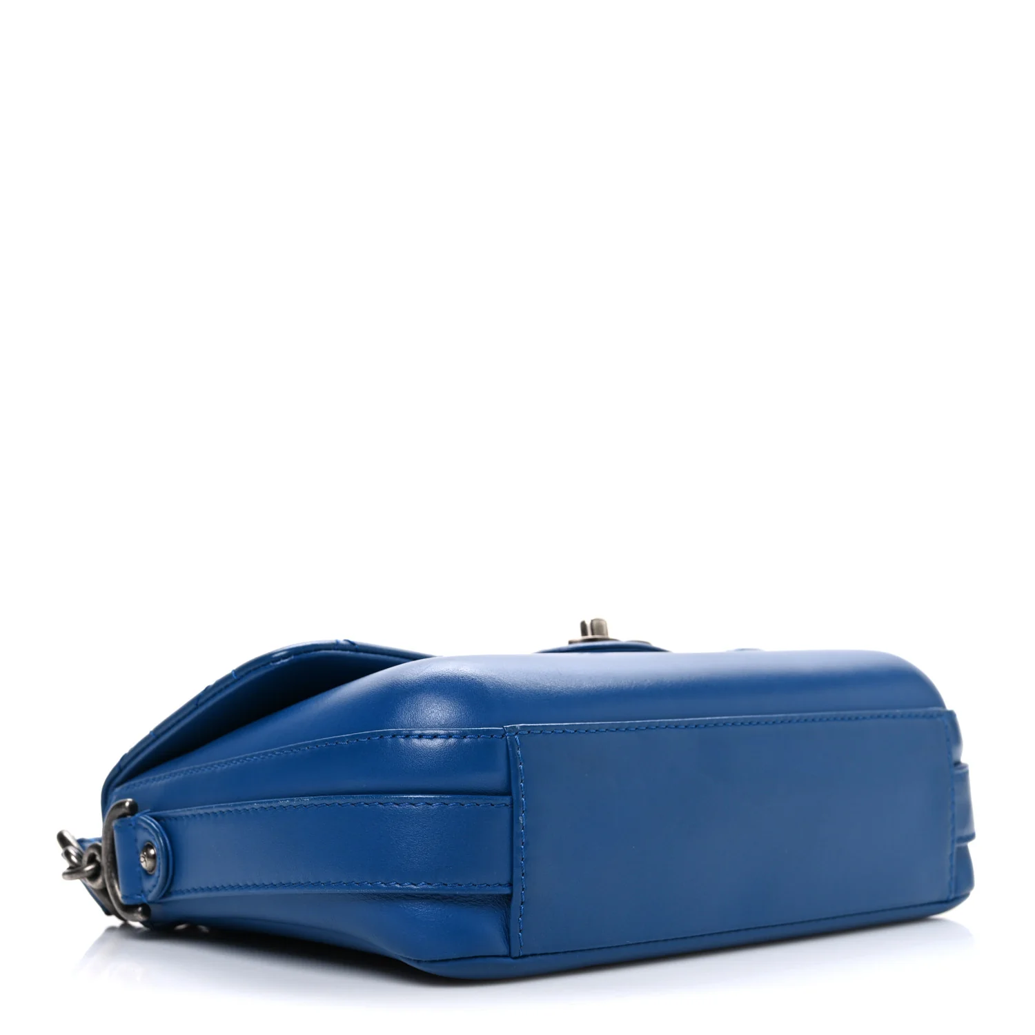 Calfskin Quilted Medium Rock My Shoulder Flap Blue - Top Club