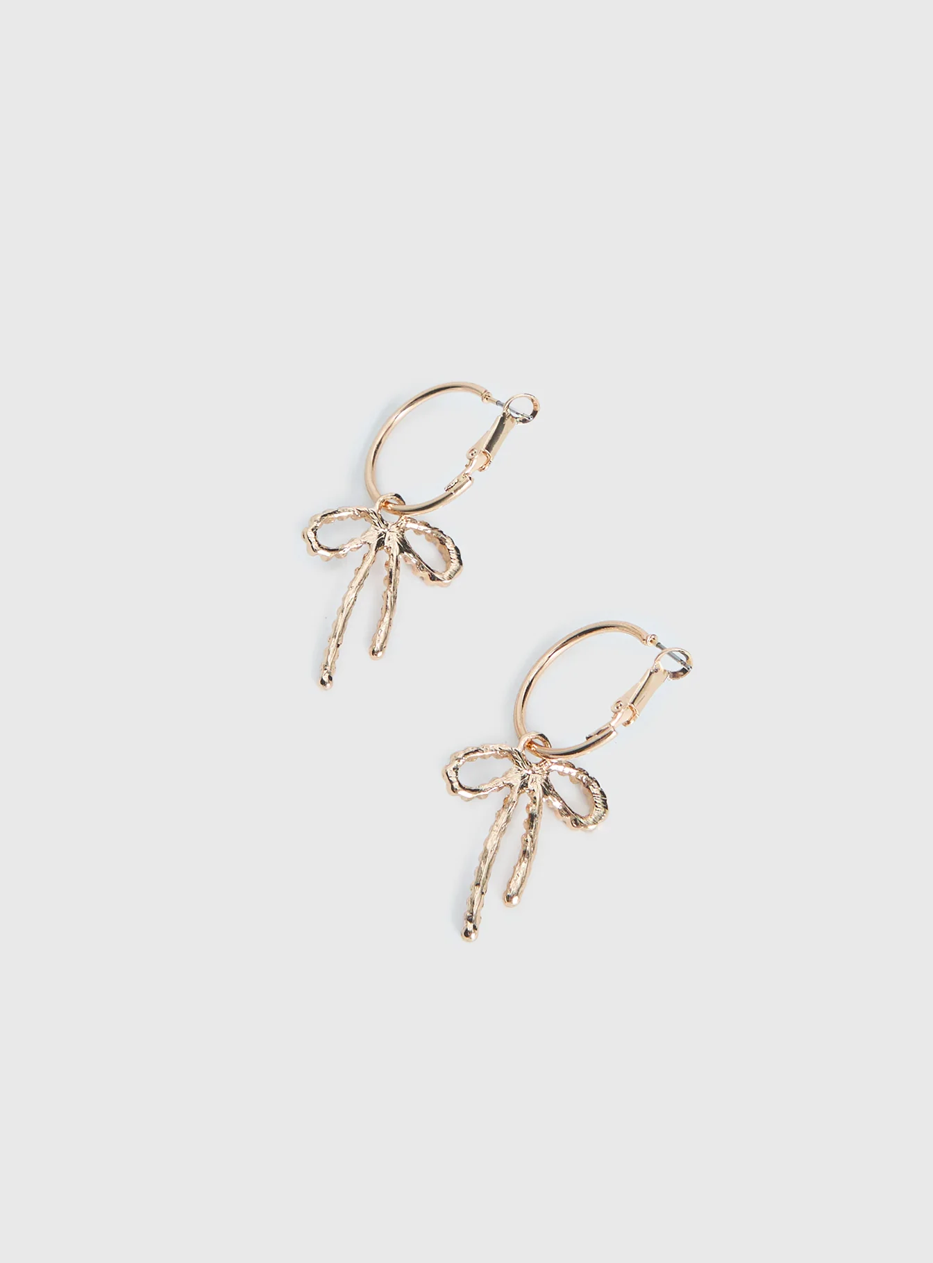 Goodnight And Go Bow Hoop Earrings Gold / Red