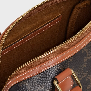 SMALL BOSTON IN TRIOMPHE CANVAS AND CALFSKIN TAN - Top Club