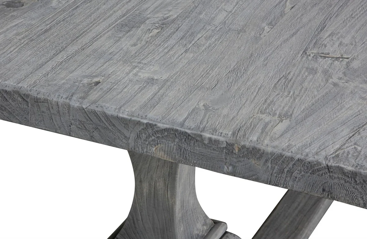 Country house style dining table gray 180 x 90 x H. 76 cm - Rectangular solid wood kitchen table made of high-quality untreated reclaimed wood - Dining room furniture - Country house style furniture