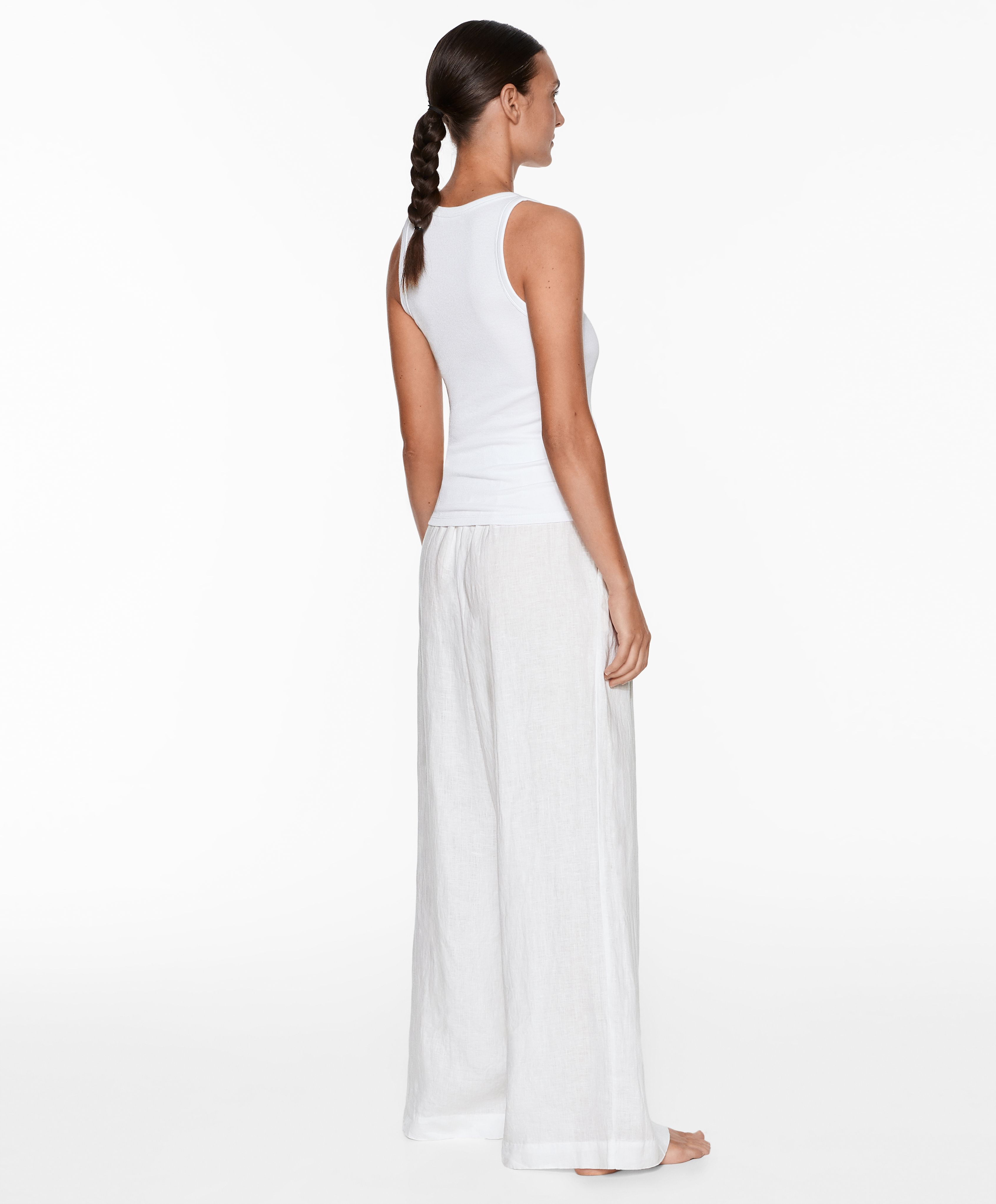 OYSHO Rib vest top with cotton and modal