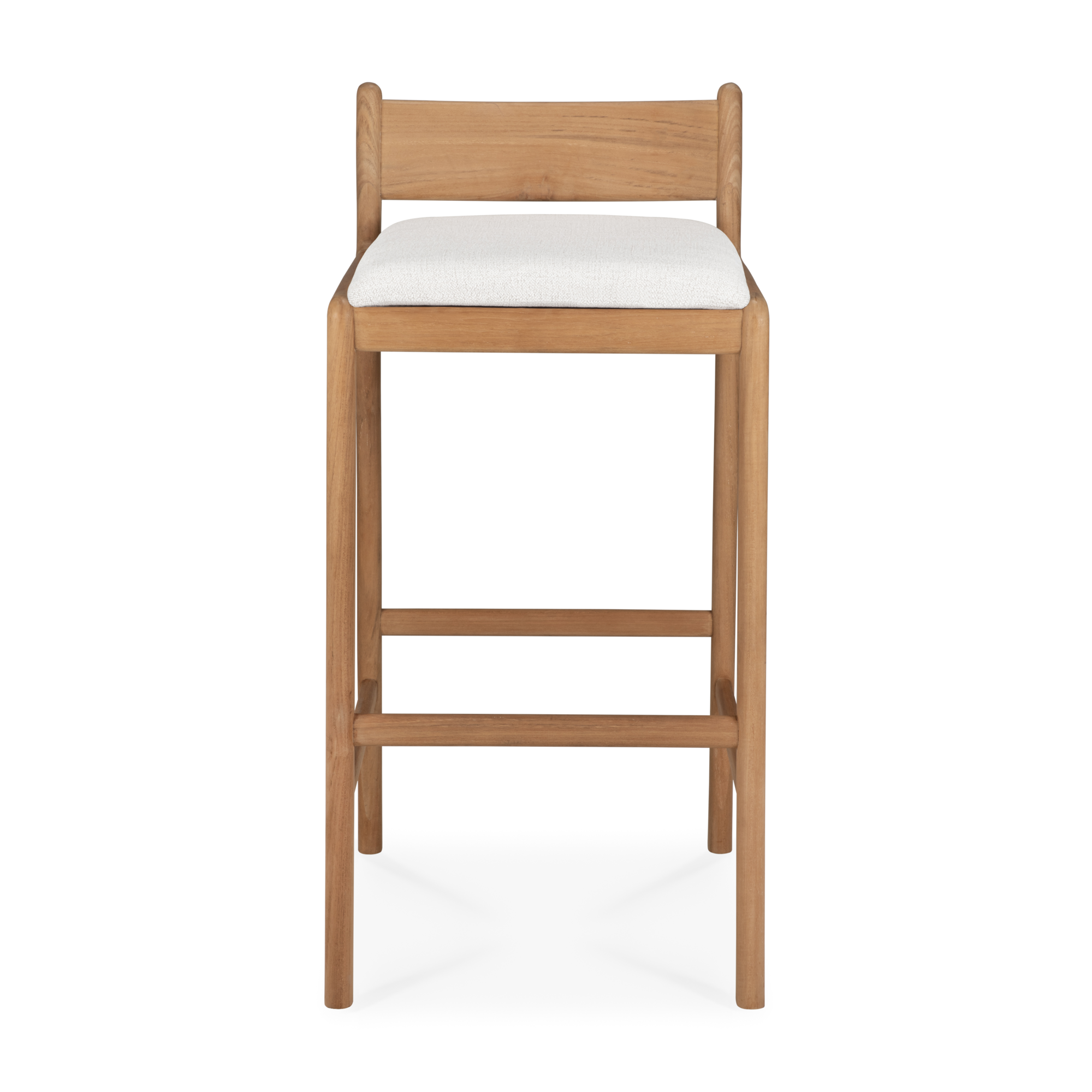 Barkruk Jack outdoor teak off-white kussen
