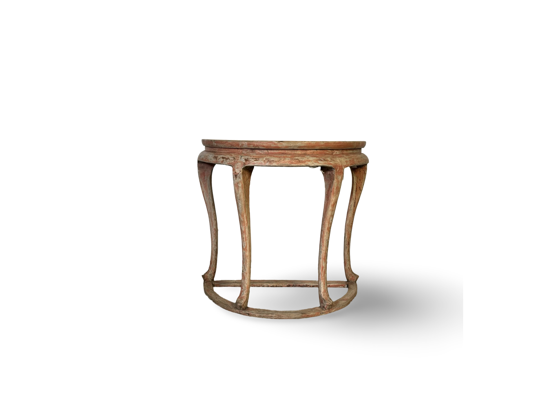 Wandtafel half rond zalmroze Wandtafel half rond uniek zalmroze