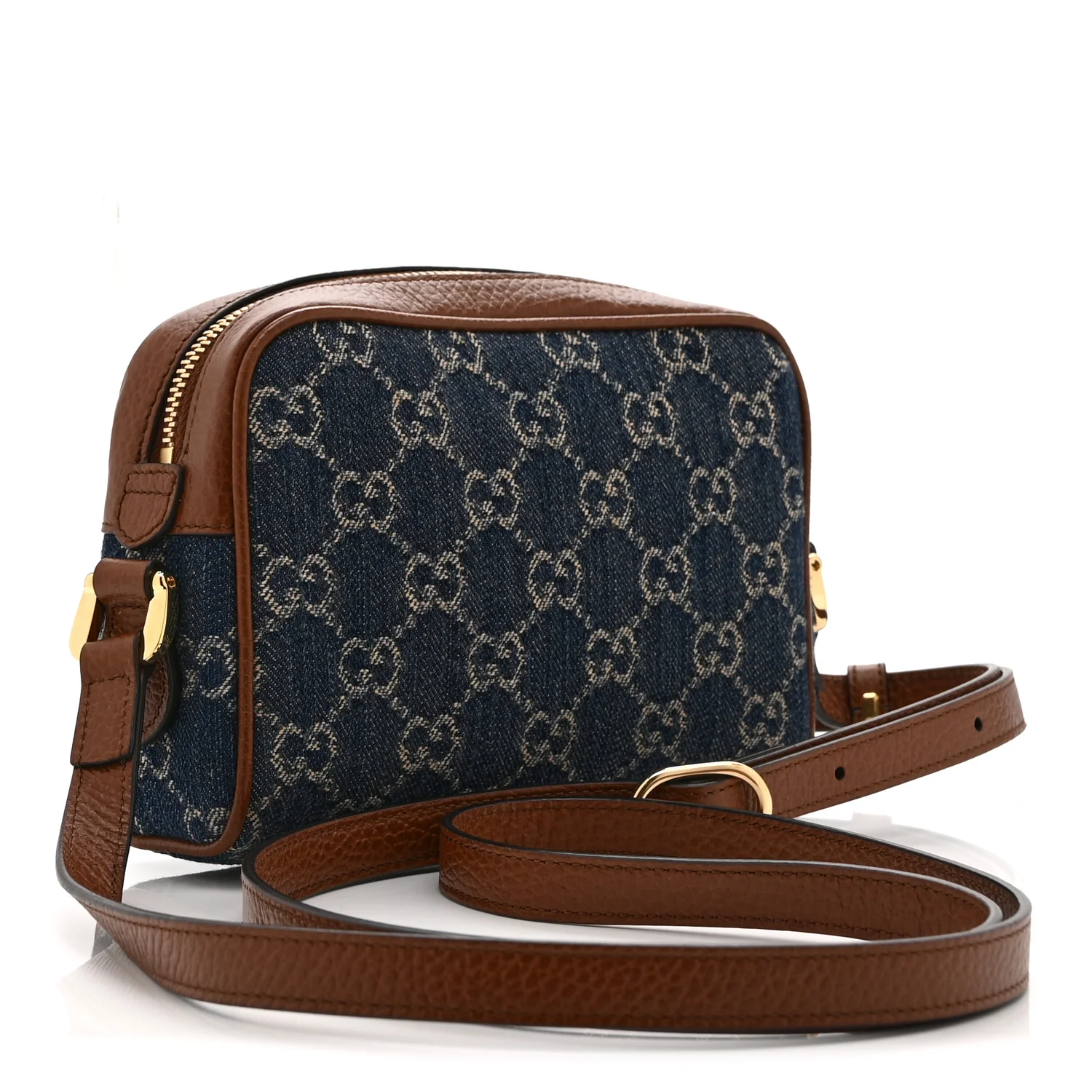New Denim GG Monogram Dollar Calfskin Mini Ophidia Shoulder Bag Blue Tea Cuir Epilog - Top Club