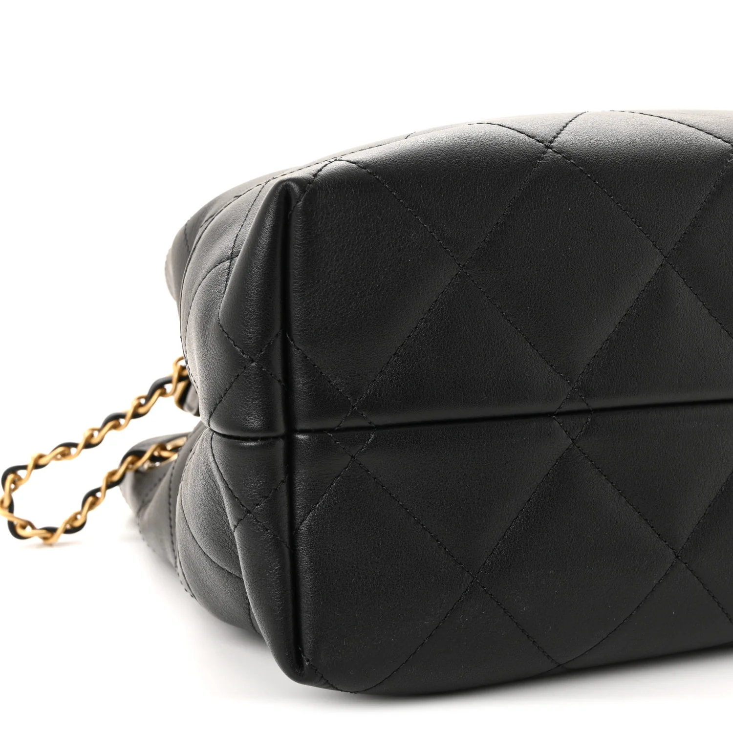 Calfskin Quilted Small Coco Base Shopping Bag Black - Top Club