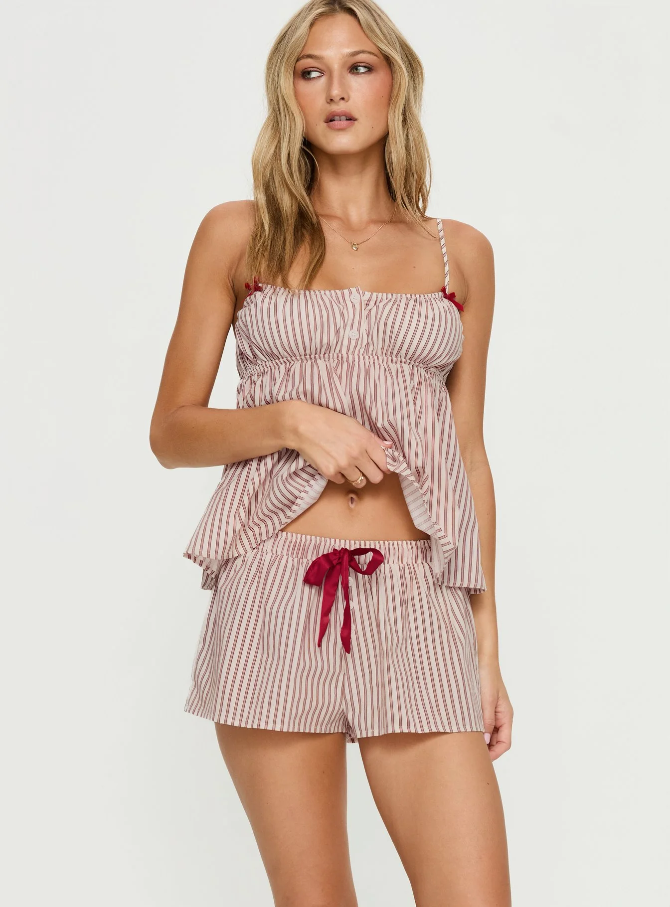 Chill Club Sleep Boxer Shorts Red / White Stripe