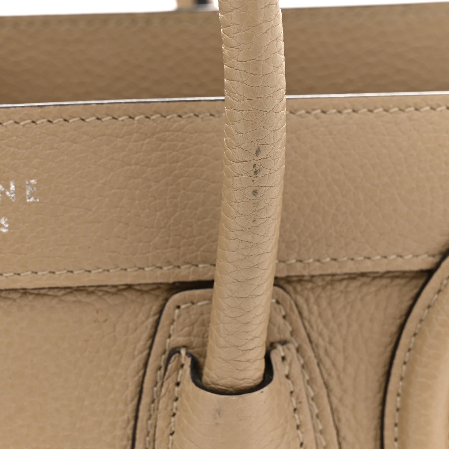 Drummed Calfskin Nano Luggage Dune - Top Club