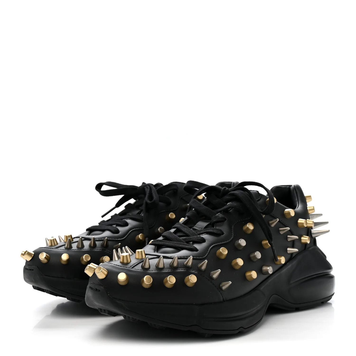 Demetra Spike Studded Mens Rhyton Sneakers 10 Black - Top Club