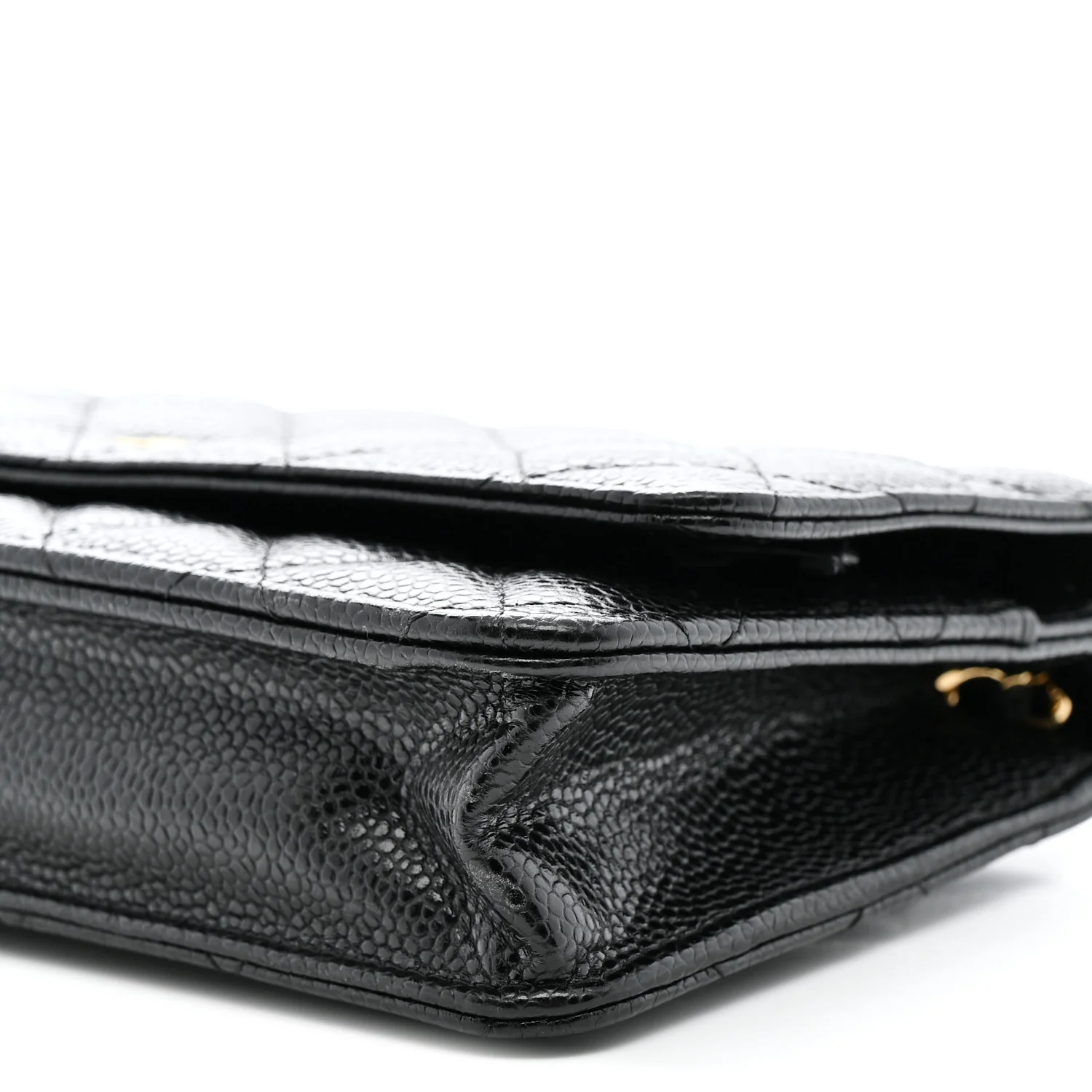 Caviar Quilted Wallet on Chain WOC Black - Top Club