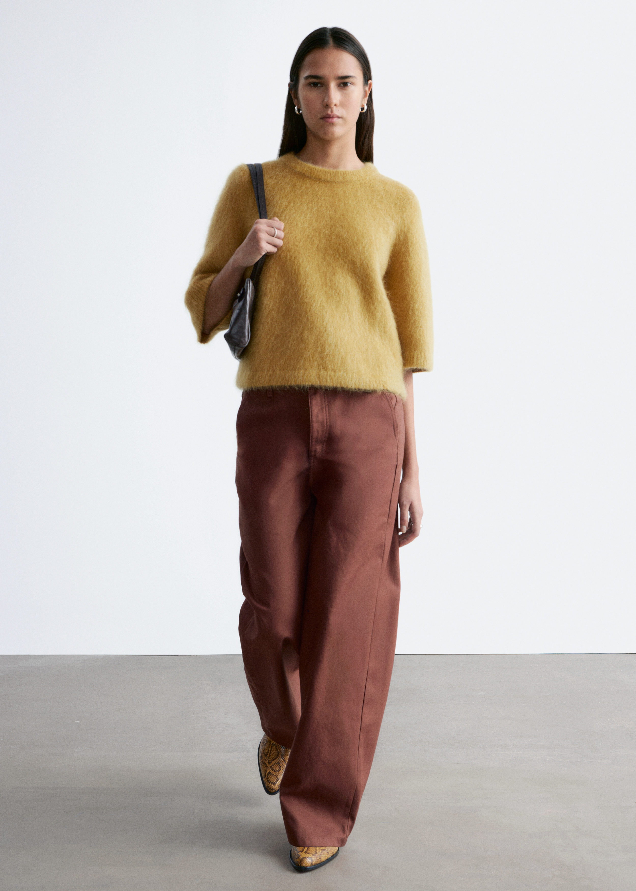 & Other Stories MOHAIR-BLEND KNITTED T-SHIRT