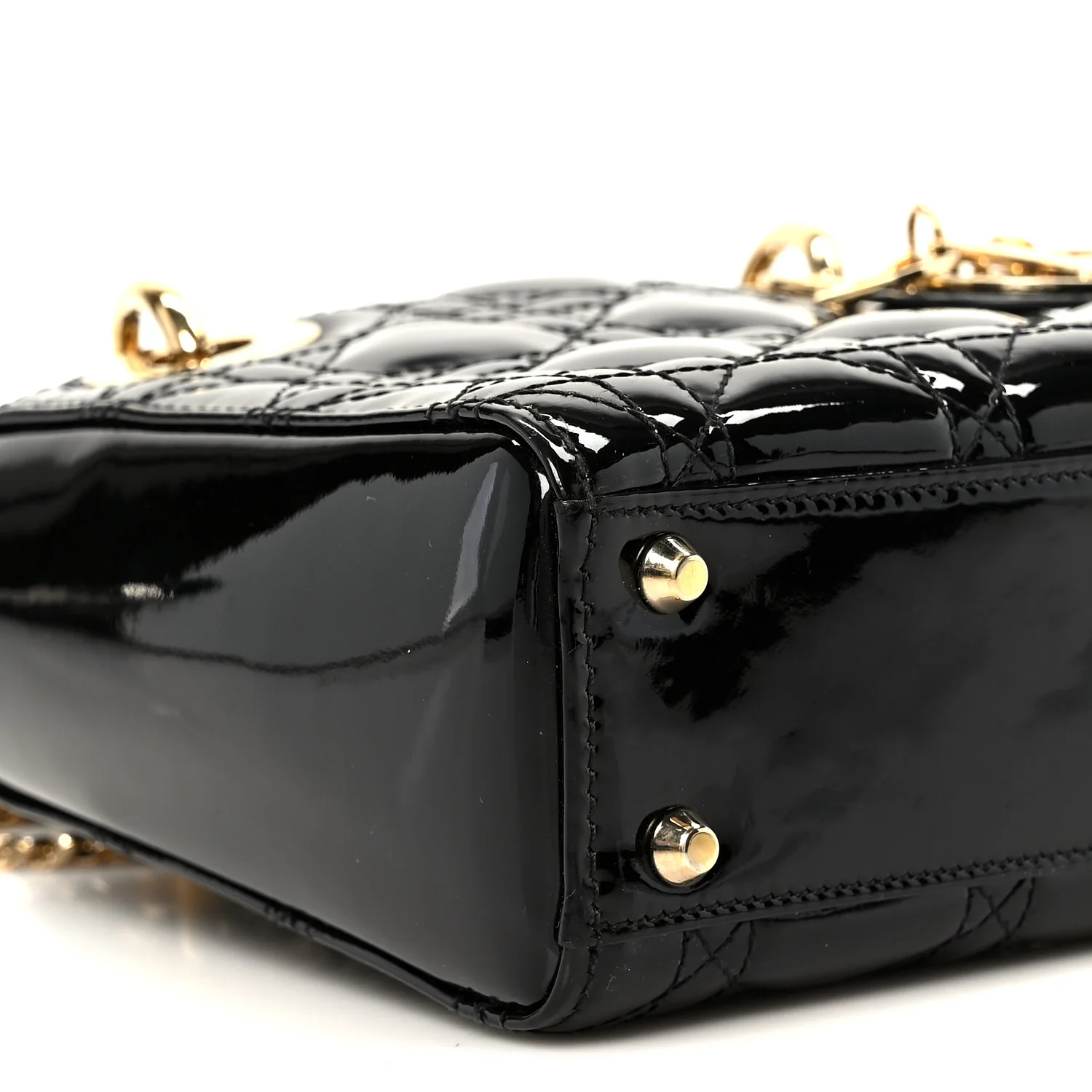 Patent Cannage Mini Lady Dior Black - Top Club