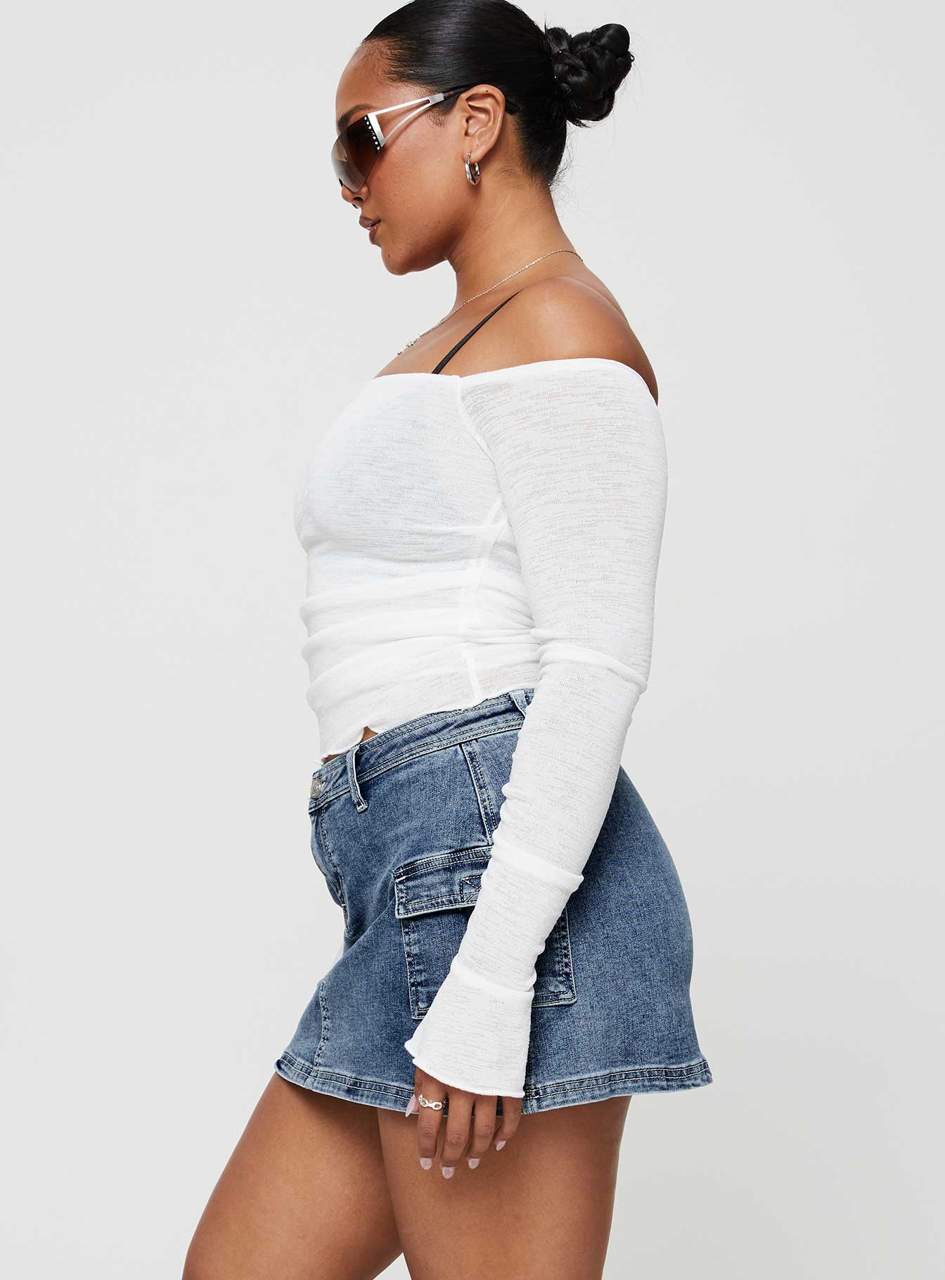 Grishea Low Rise Denim Skirt