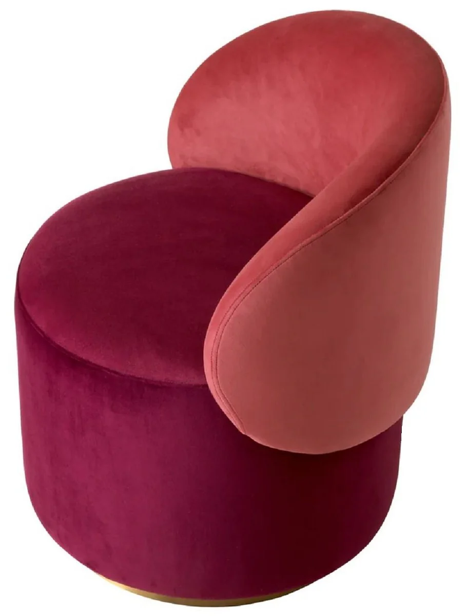 Luxury velvet dining room chair Bordeaux red / red / brass 60 x 55 x H. 73.5 cm - swivel chair with elegant velvet fabric - dining room furniture - luxury furniture - luxury quality