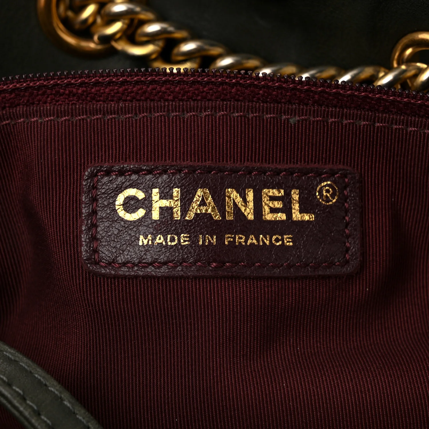 Calfskin Quilted Small On My Shoulder Drawstring Bag Dark Green - Top Club