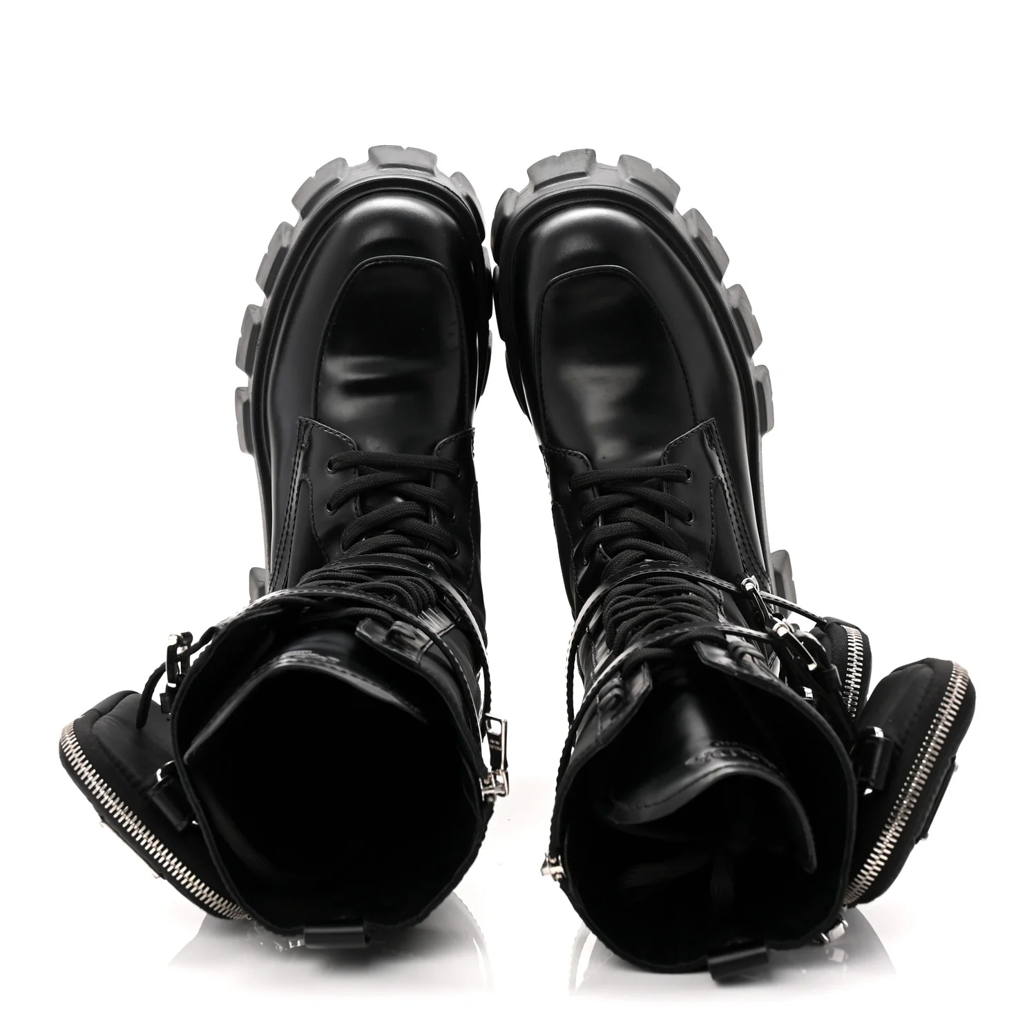 Spazzolato Rois Re-Nylon Metal Triangle Logo Monolith Pouch Pocket 55mm Tall Combat Boots 39 Black - Top Club