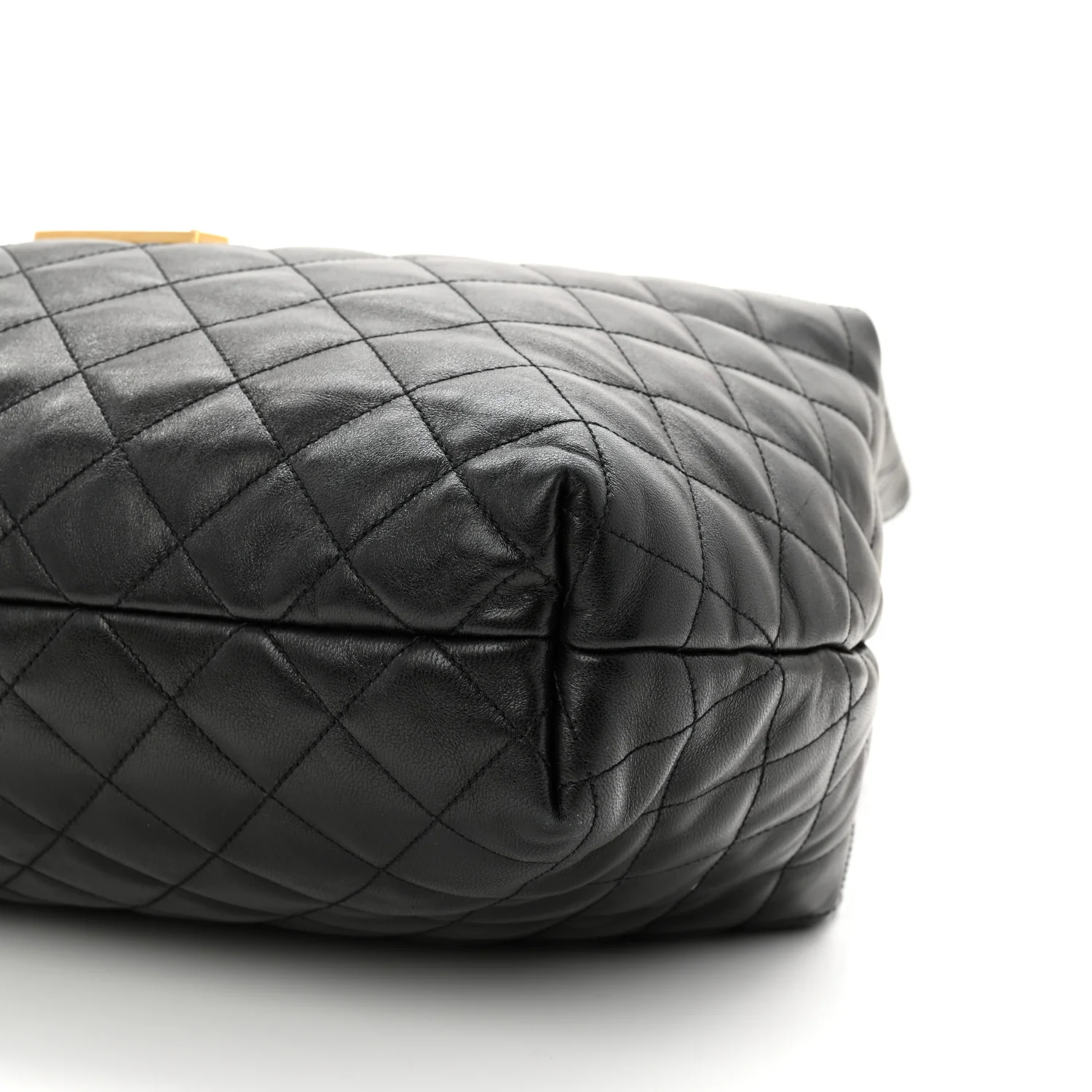 Lambskin Quilted Maxi Icare Shopping Tote Black - Top Club