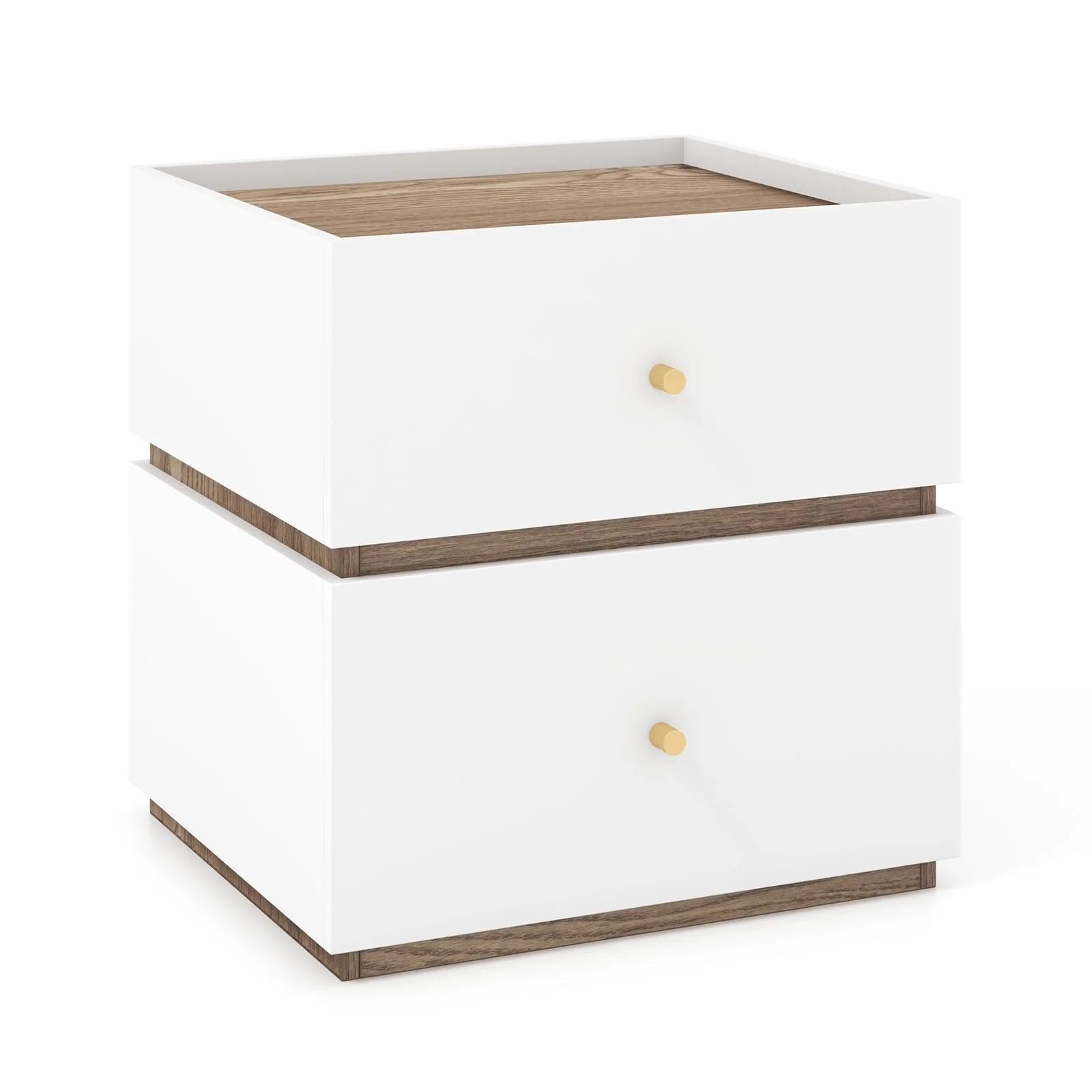 BEFOUNDLOVELY White Nightstand Wooden Bed Side Table