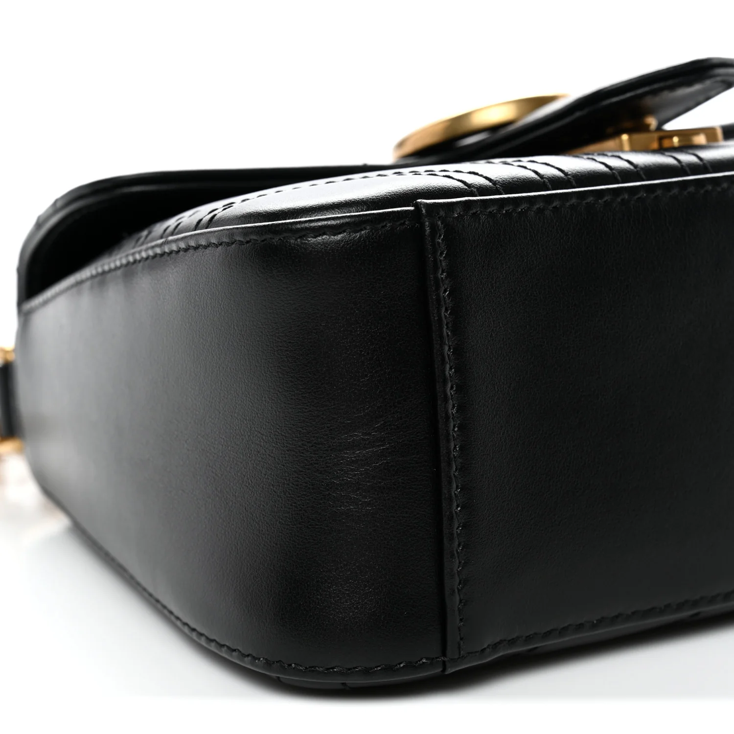 Calfskin Matelasse Mini GG Marmont Top Handle Shoulder Bag Black - Top Club
