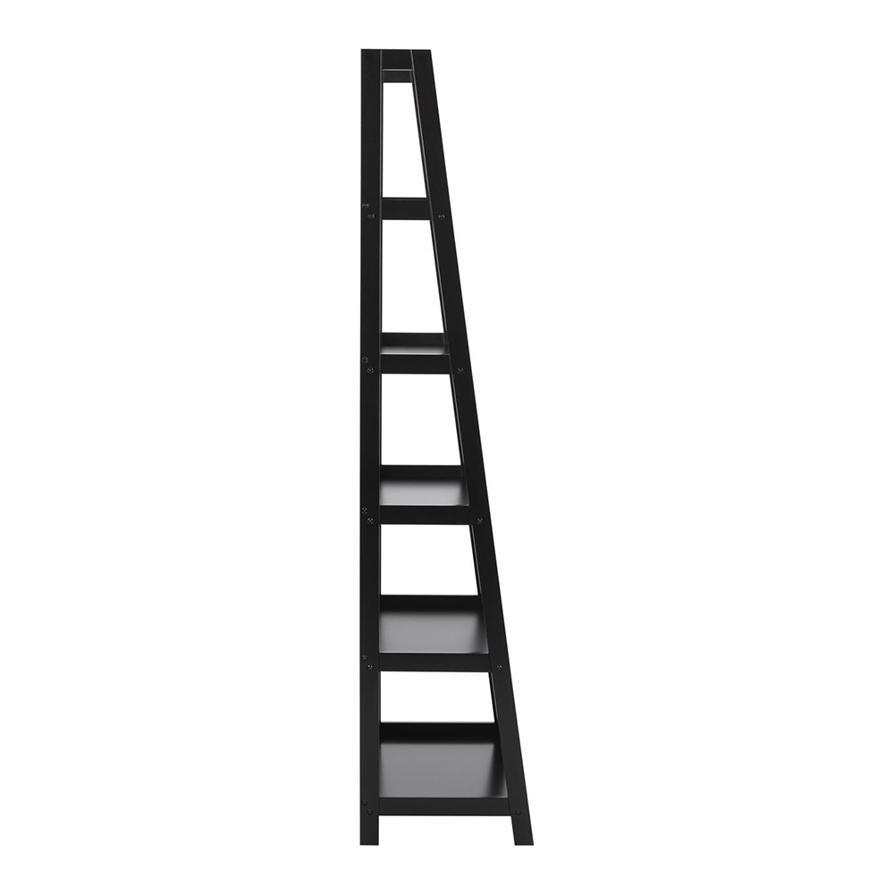 Livia - Houten wandkast - 5 planken Zwart