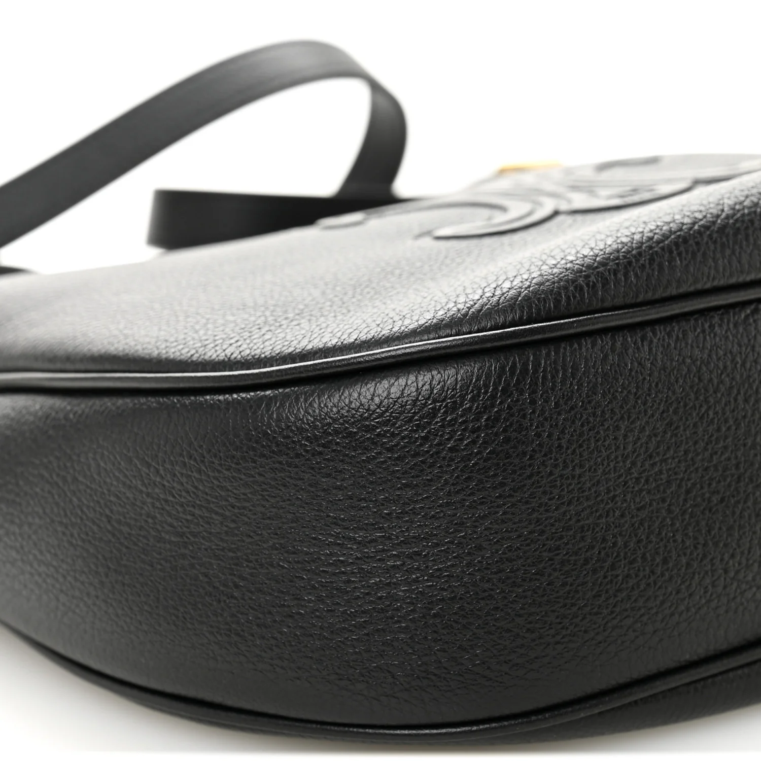 Supple Calfskin Cuir Triomphe Small Heloise Shoulder Bag Black - Top Club