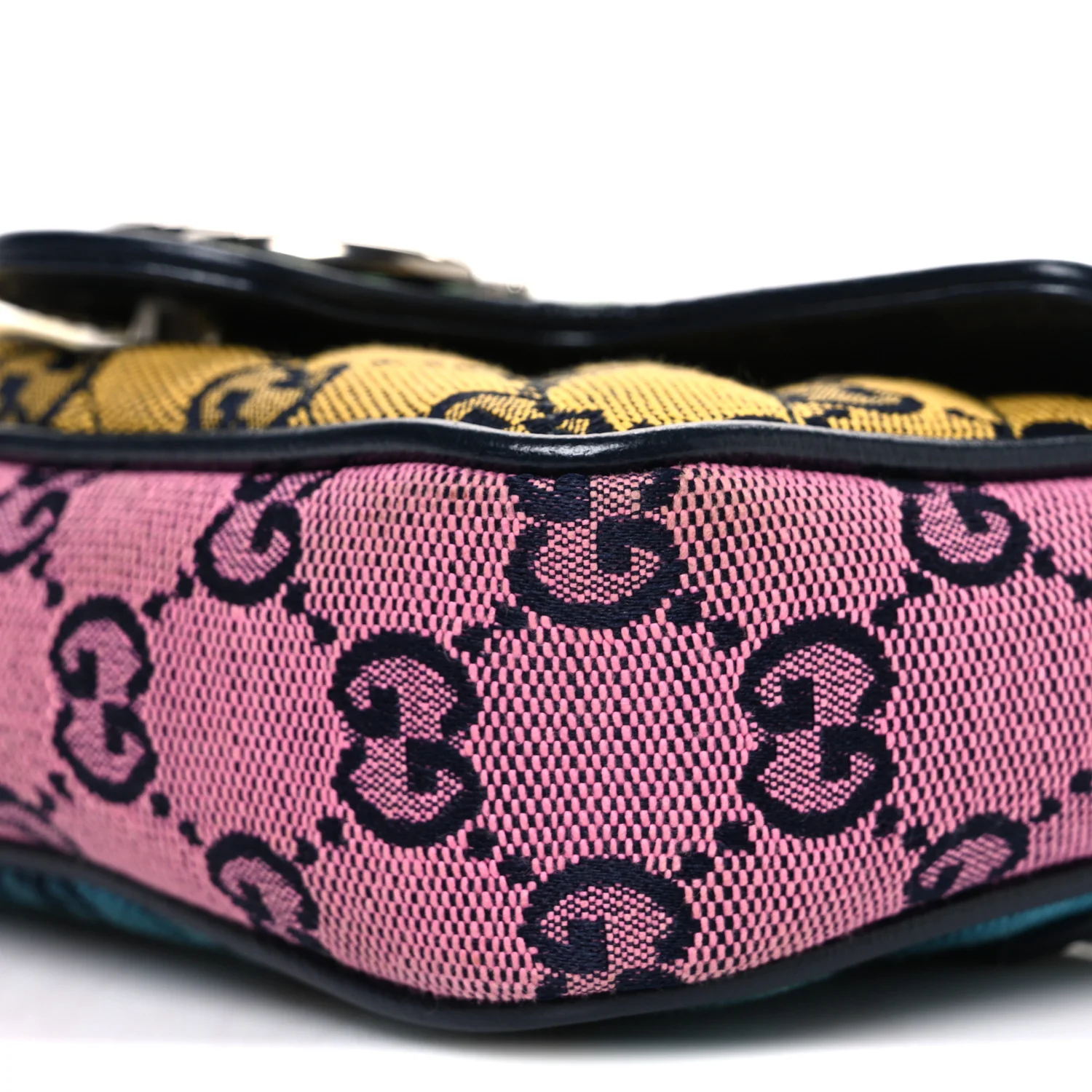 Monogram Multicolor Matelasse Diagonal Super Mini GG Marmont Shoulder Bag Green Blue Yellow Light Blue Pink - Top Club