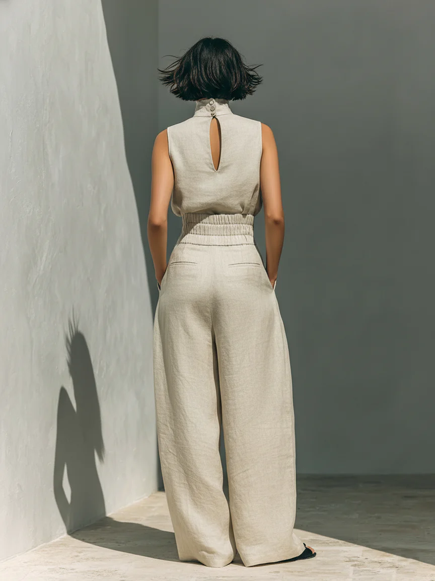 Amara | Ensemble minimaliste blouse et pantalon fluide