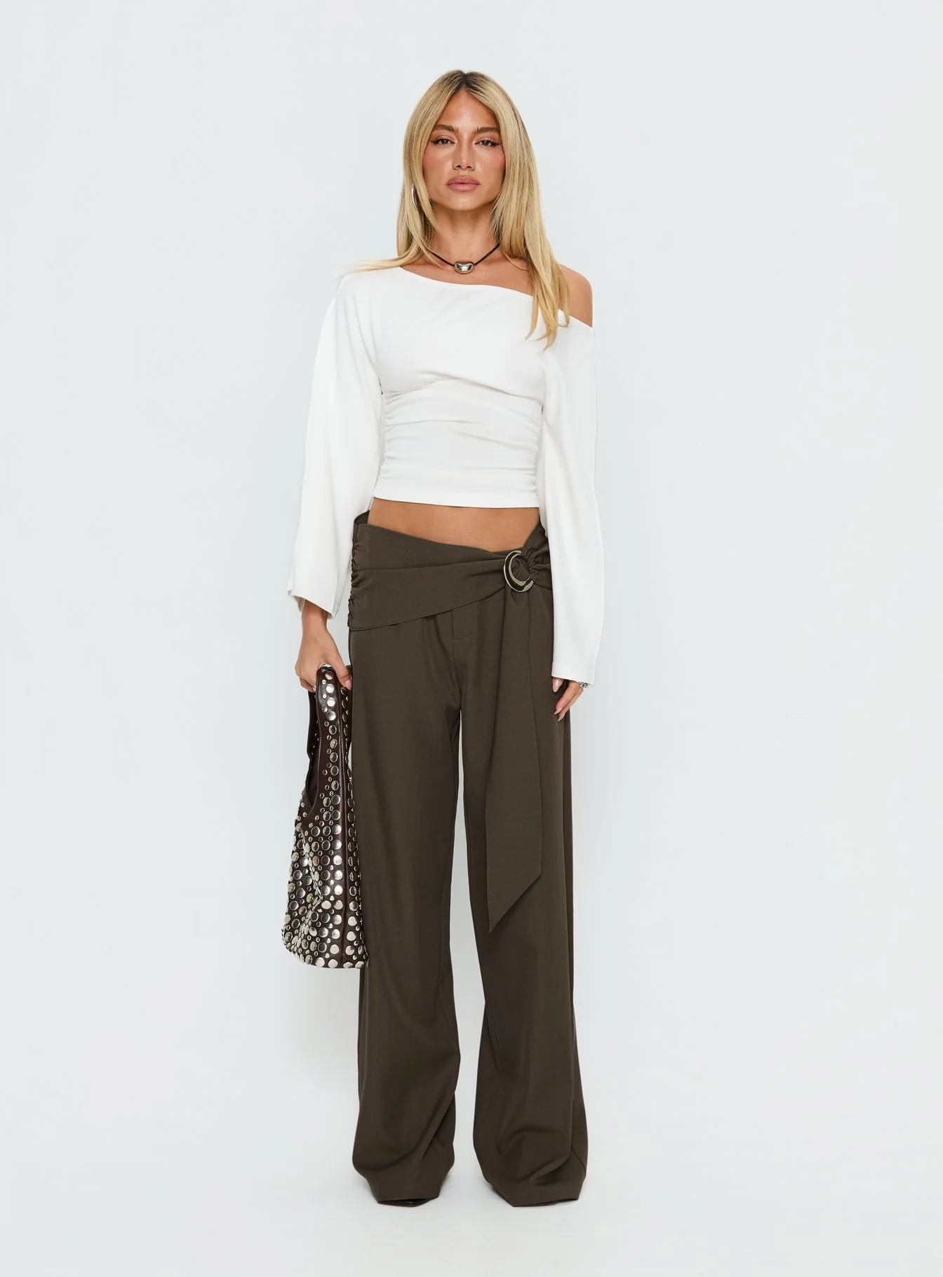 Elisson Layered Buckle Pants Grey