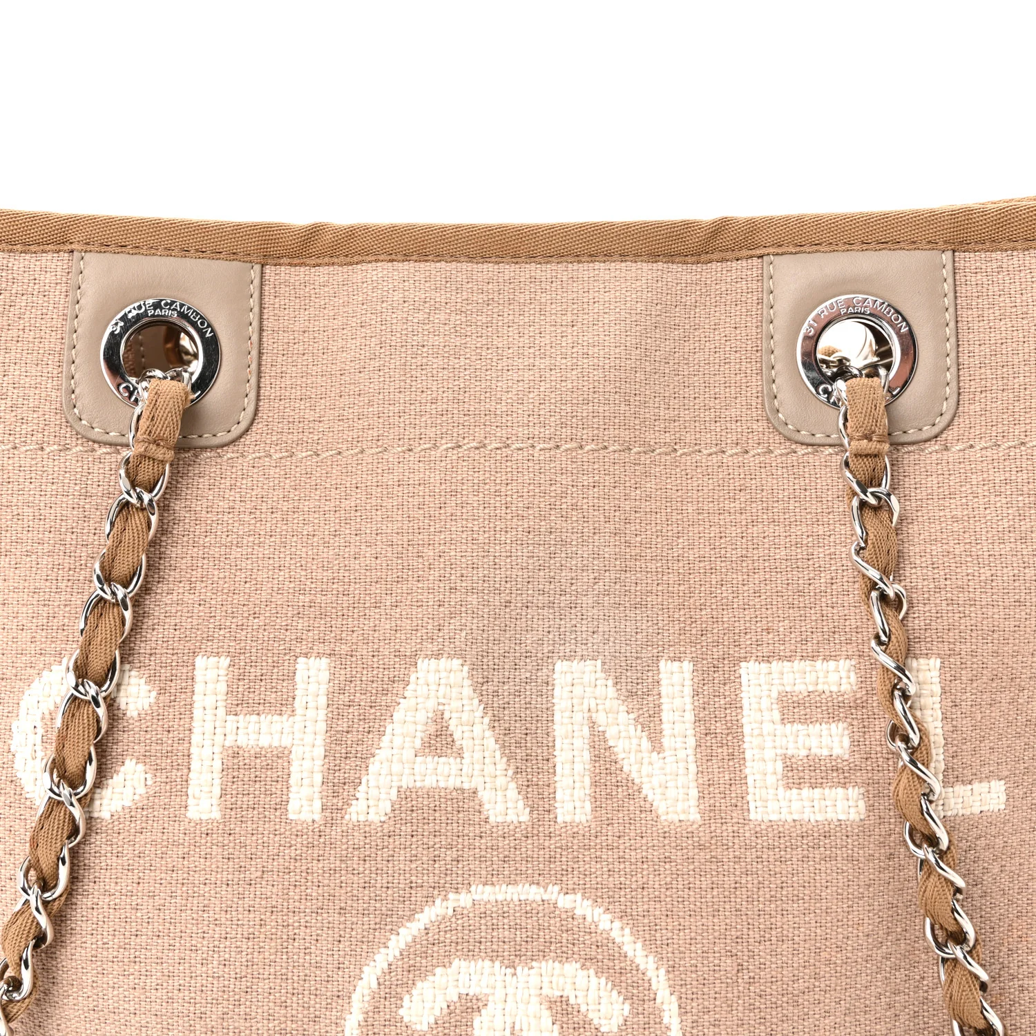 Mixed Fibers Small Deauville Tote Beige - Top Club