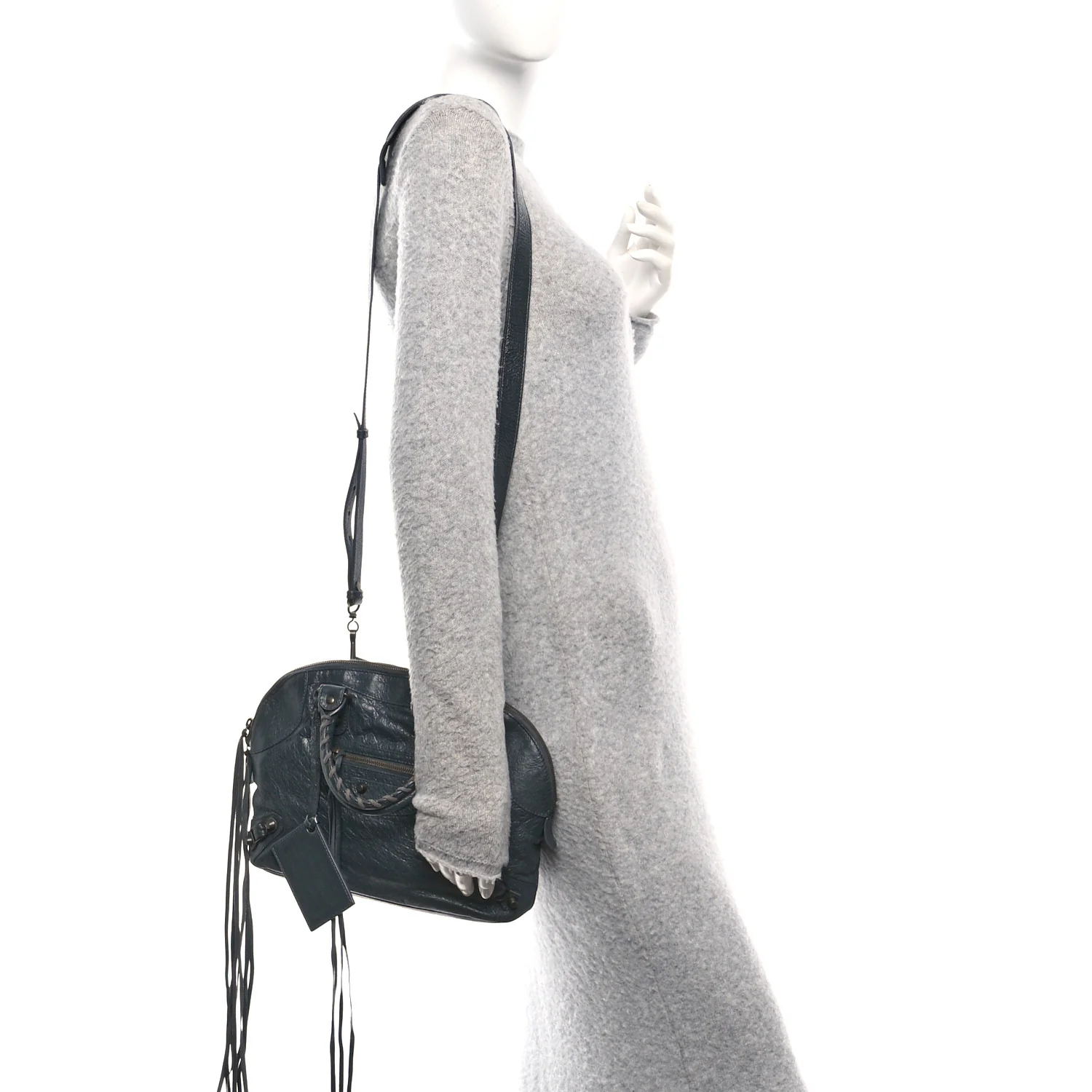 Agneau Classic Hardware Bowling Bag Anthracite