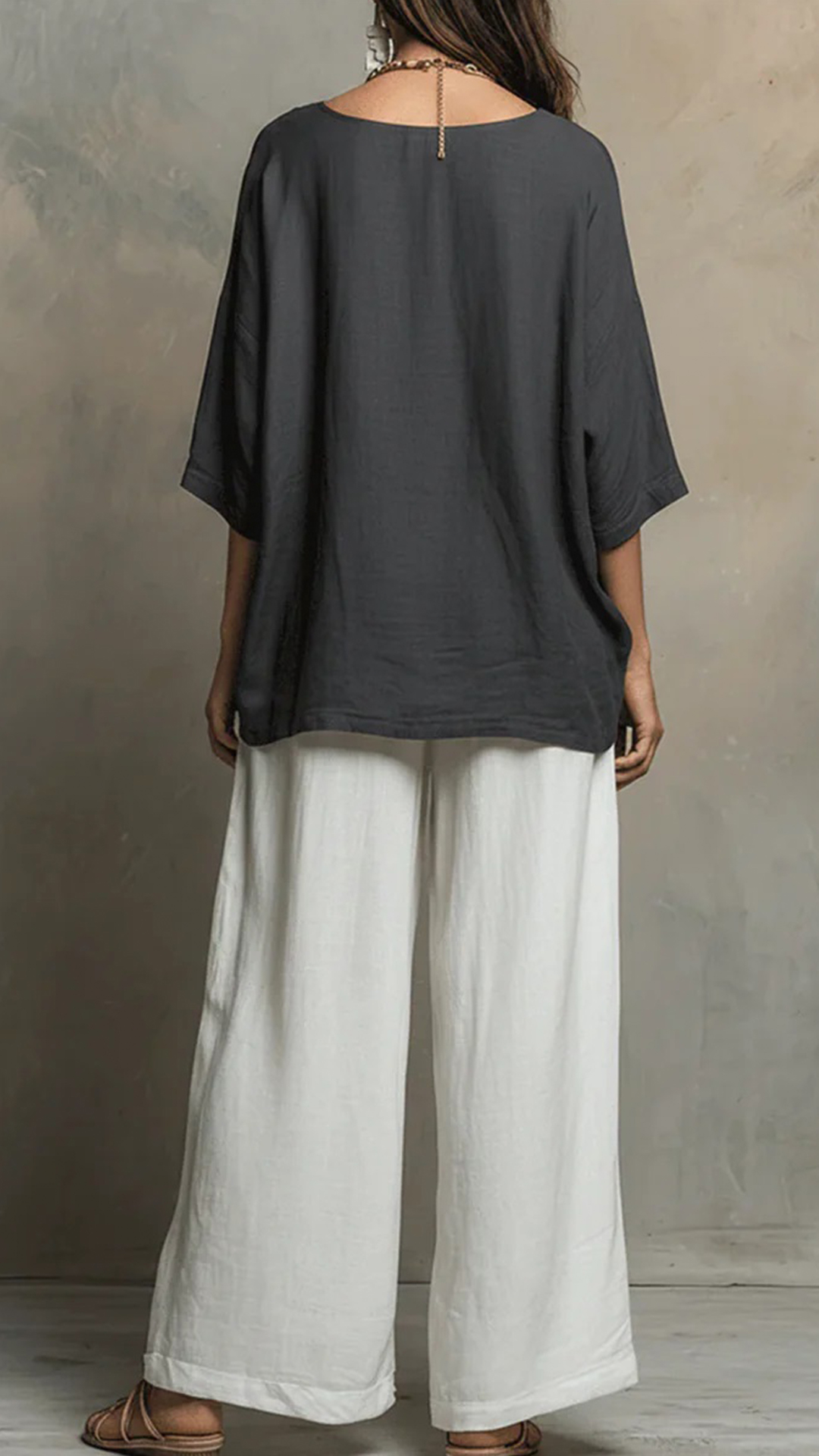 Cozy Cotton-linen Irregular Top And Wide-leg Pants Two-piece Set - Nordfashionstorm - Women's Clothing, Fashion for You - Nordfashionstorm.com