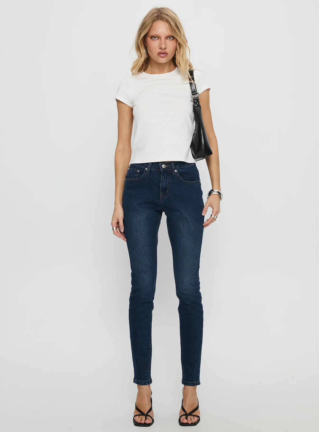 Illyssa Mid Rise Skinny Jeans Mid Blue Wash