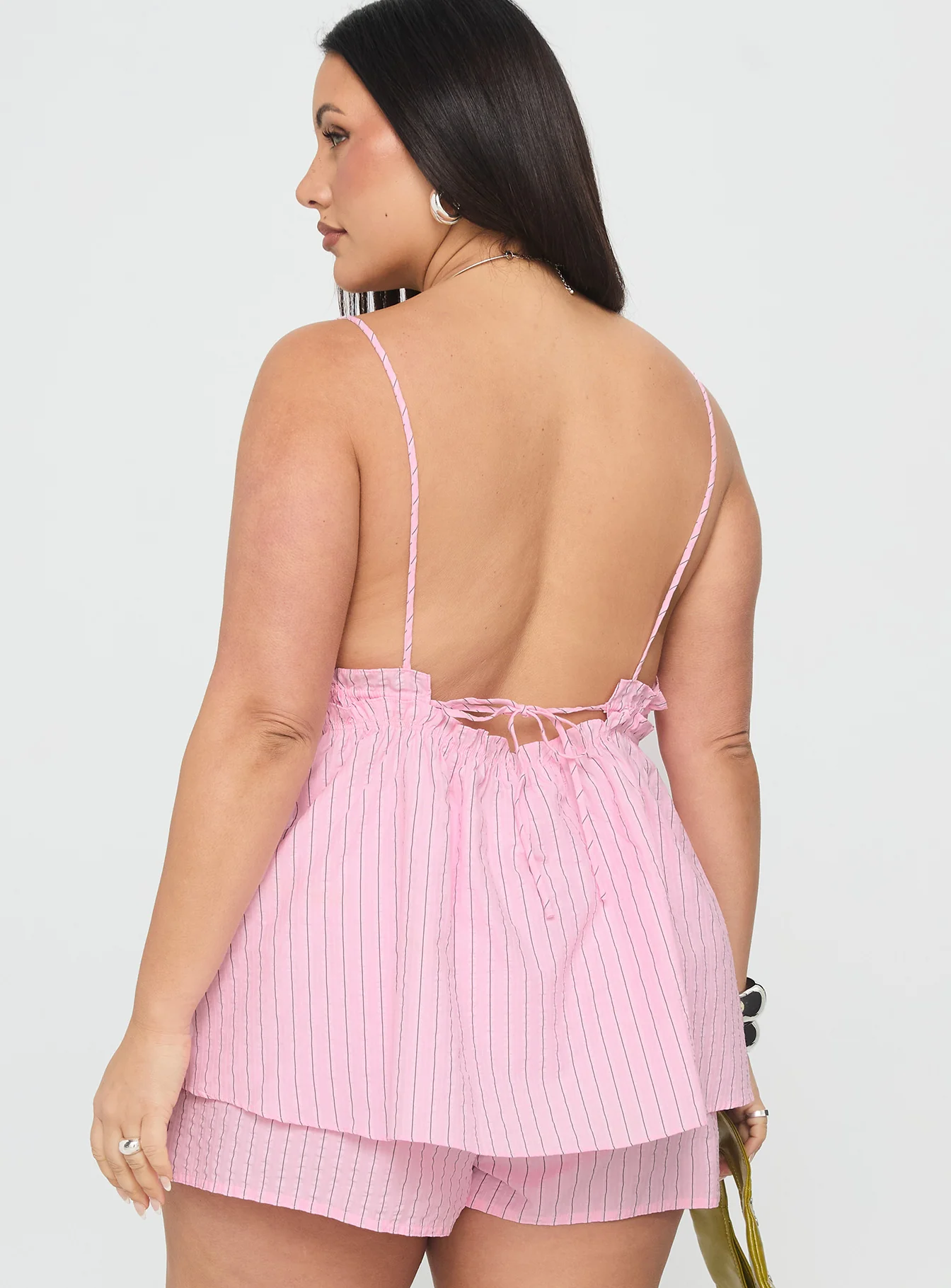 Abigayle Top Pink Stripe Curve