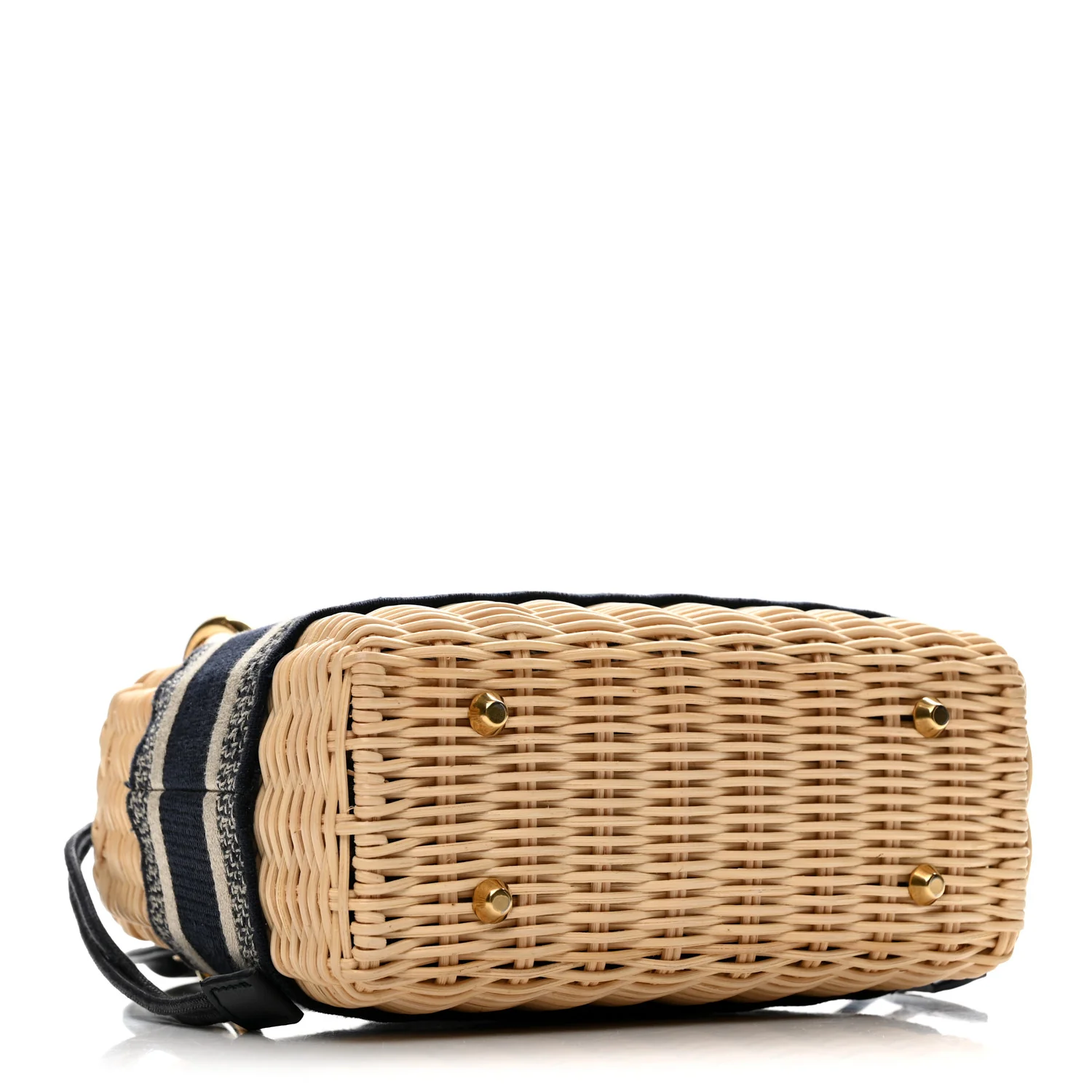 Wicker Oblique Mini Lady Dior Bag Blue - Top Club