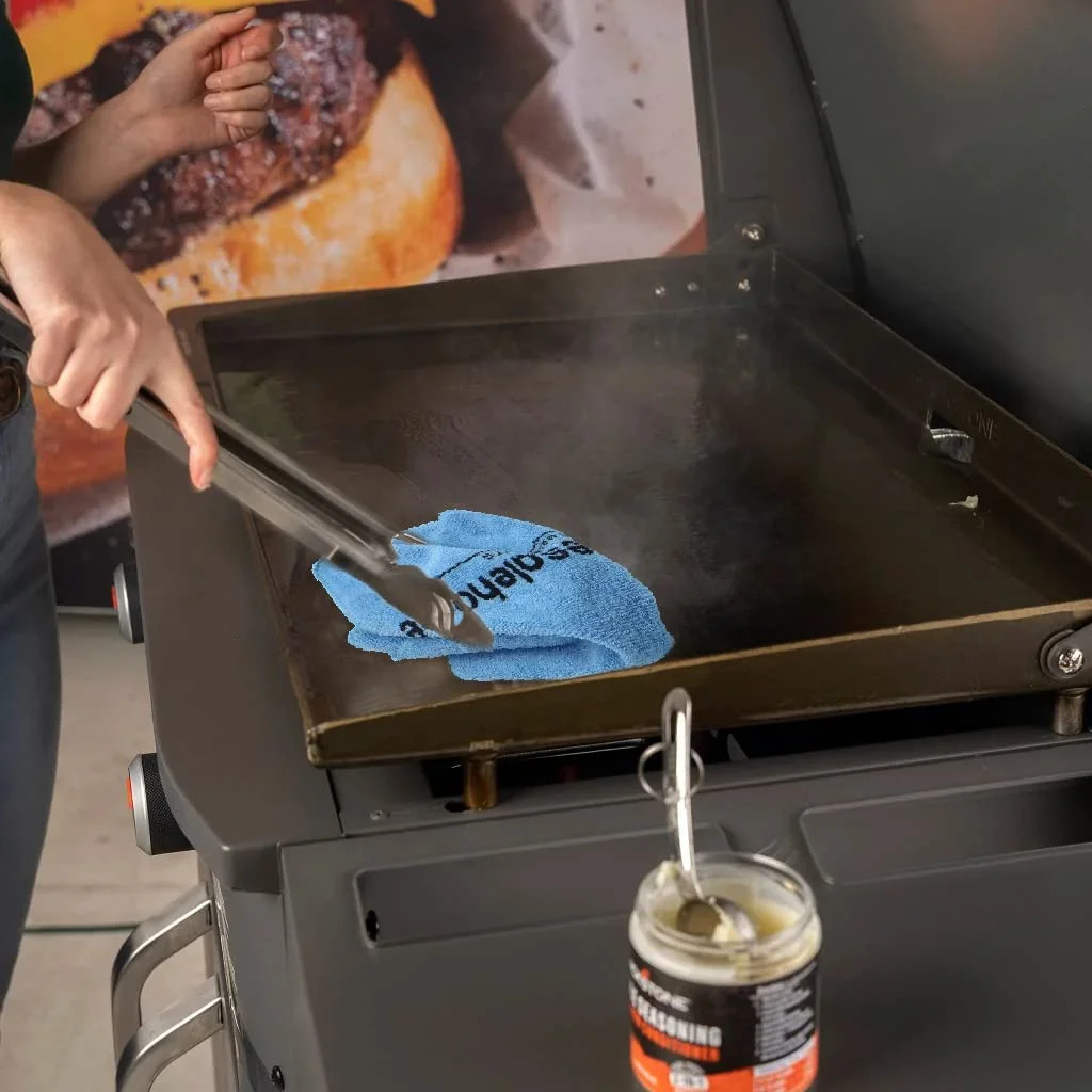 28 Inch Blackstone Griddle 2080 with Hood XL Griddle Original 3-Burner Outdoor Flat Top Grill, with Blackstone Griddle Accessories, Seasoning, and Wholesalehome Gloves and Cloth