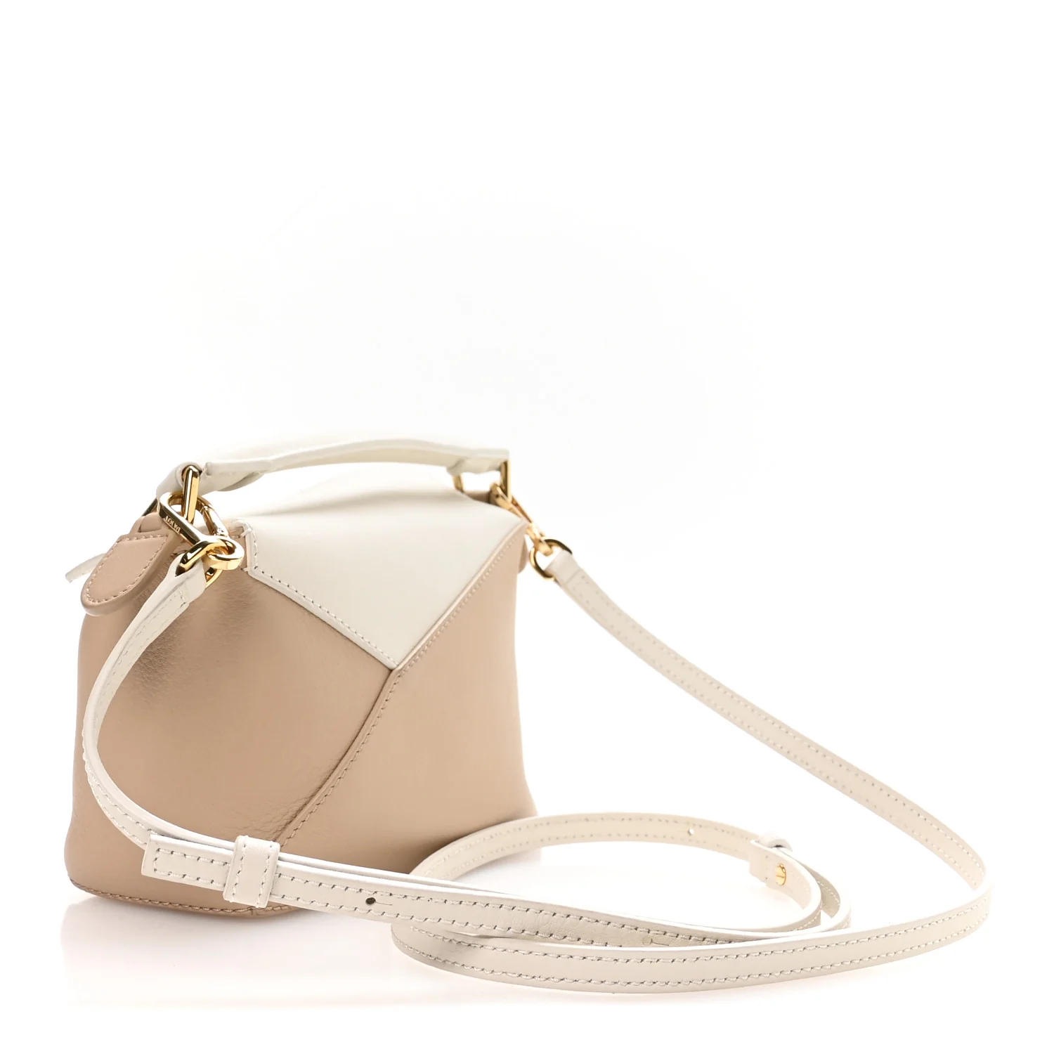 Calfskin Mini Puzzle Edge Bag Soft White Paper Craft - Top Club