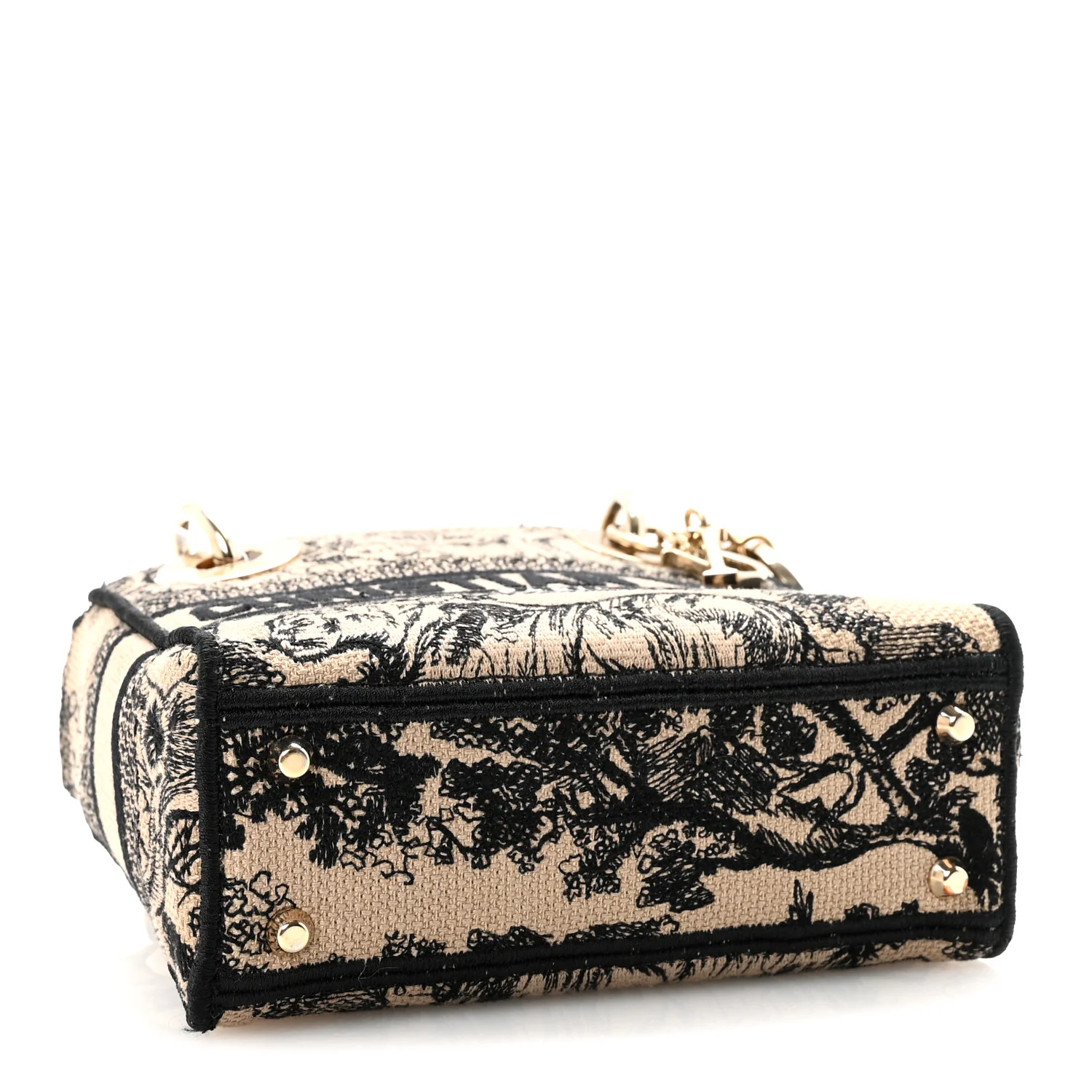 Canvas Toile De Jouy Embroidered Mini Lady D-Lite Beige Mullticolor - Top Club