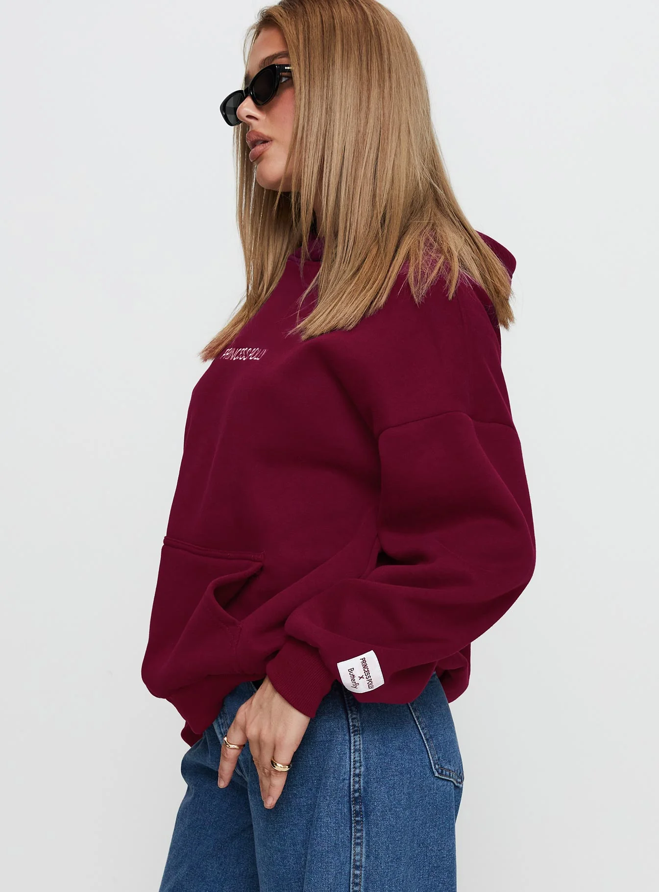 Princess Polly x Butterfly Foundation Charity Merch Hoody Wine