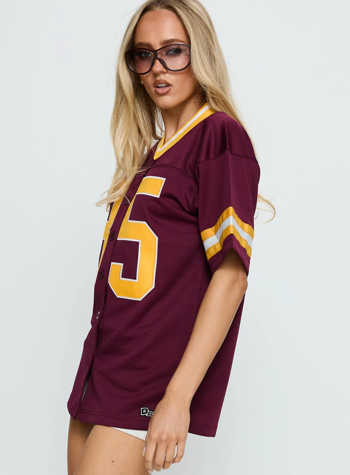 ASU Football Button Down Jersey Maroon