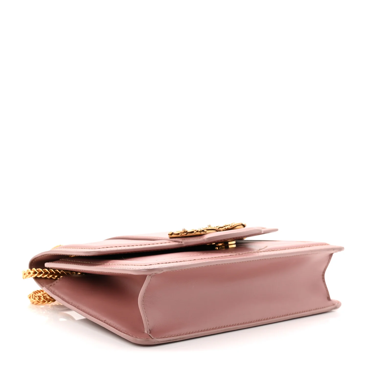 DOLCE GABBANA Smooth Calfskin Small DG Amore Envelope Bag Pink - Top Club