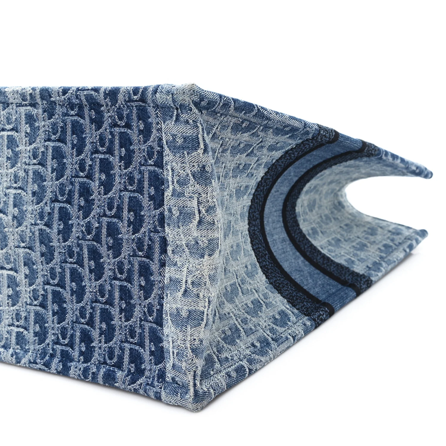 Oblique Denim Large Book Tote Blue - Top Club