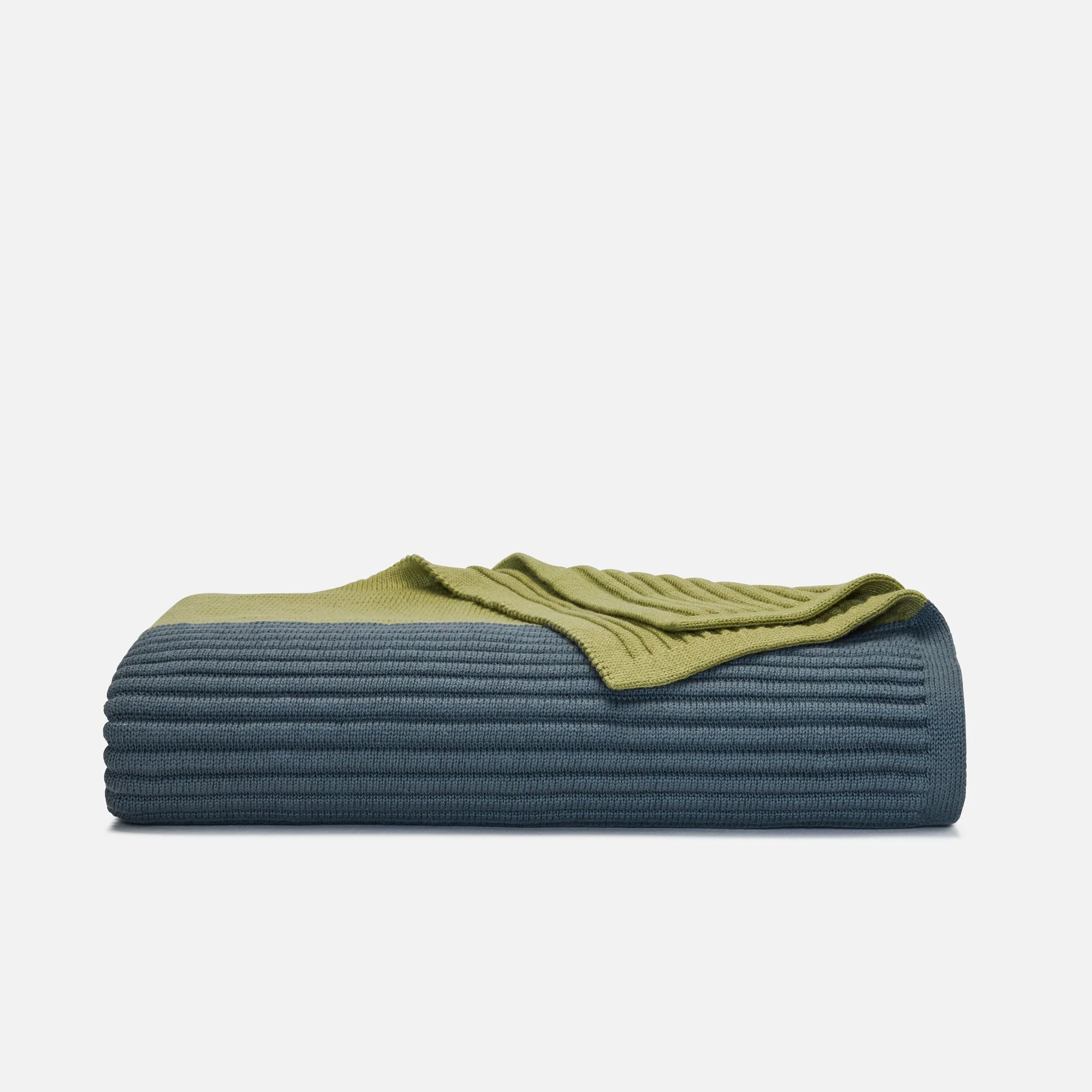 Colorblock Rib Knit Throw Blanket - Last Call