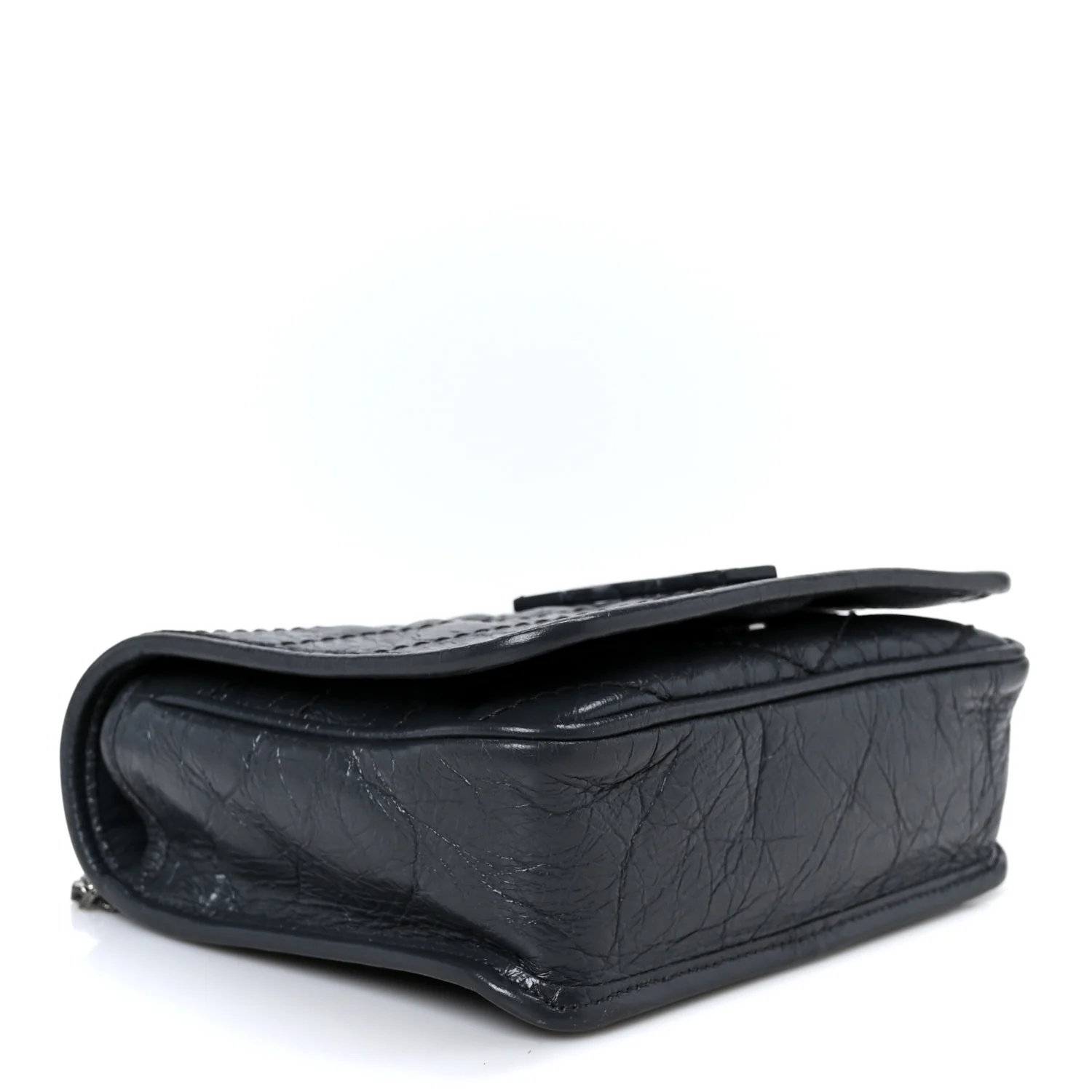 Crinkled Calfskin Matelasse Monogram Niki Chain Wallet Dark Smog - Top Club
