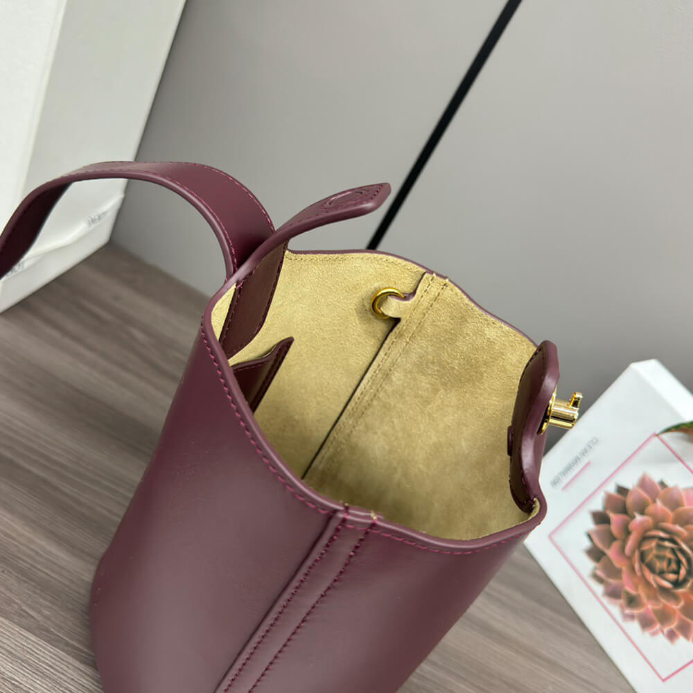 LOEWE Mini Pebble bucket in smooth calfskin(high-end grade) - Top Club