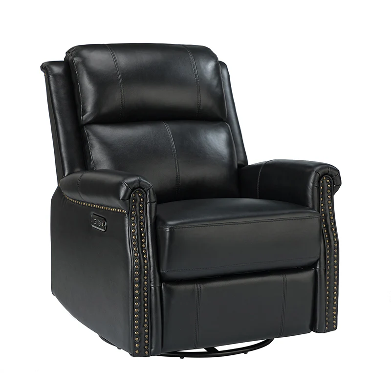 Kaietan Genuine Leather Power Rocking Recliner