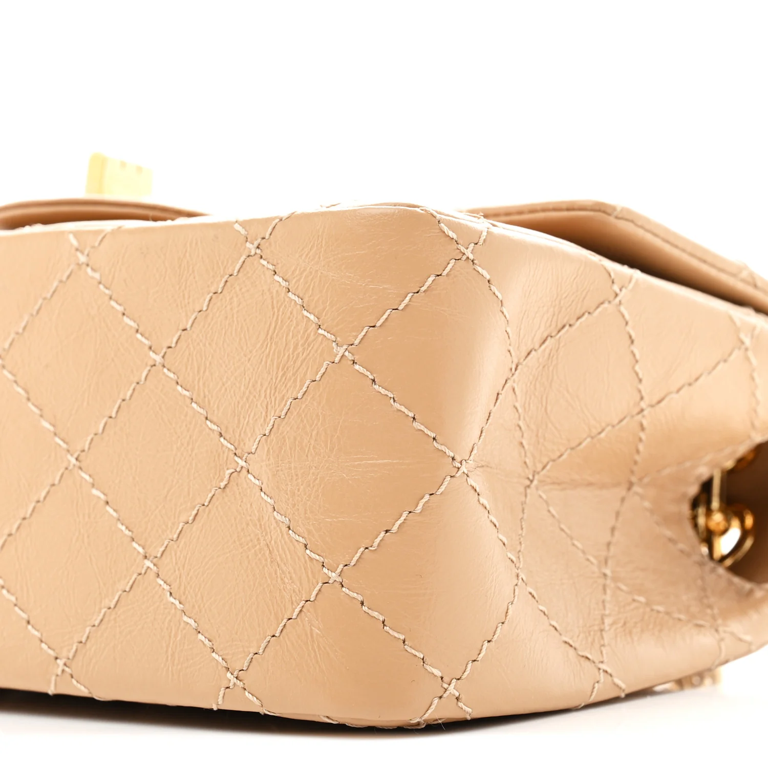 Aged Calfskin Quilted 2.55 Reissue Mini Flap Beige - Top Club