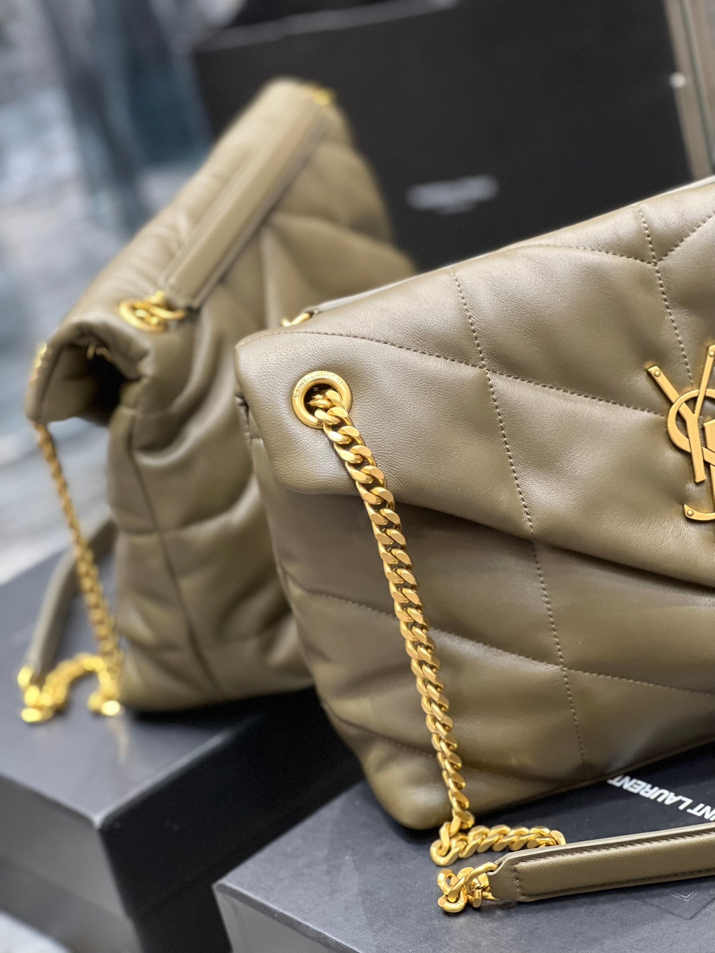 Y PUFFER MEDIUM BAG IN QUILTED LAMBSKIN - Top Club