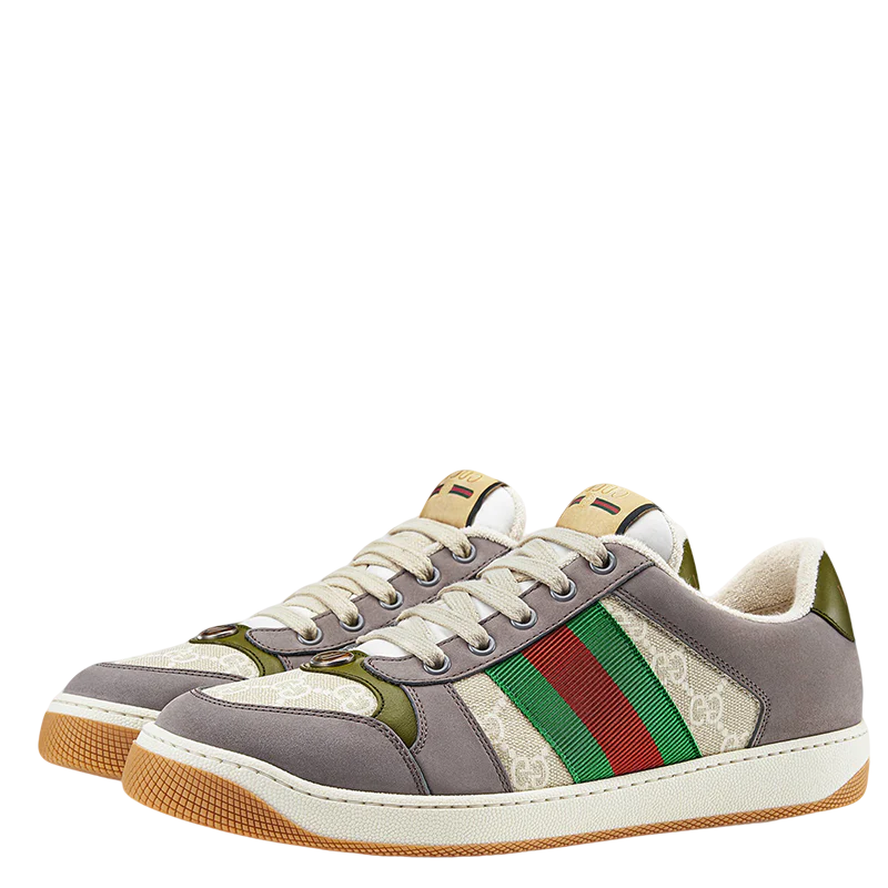 Gucci Unisex Sneakers Featuring Web Stripes And GG Monogram Detail - Sneaker Replica Workshop
