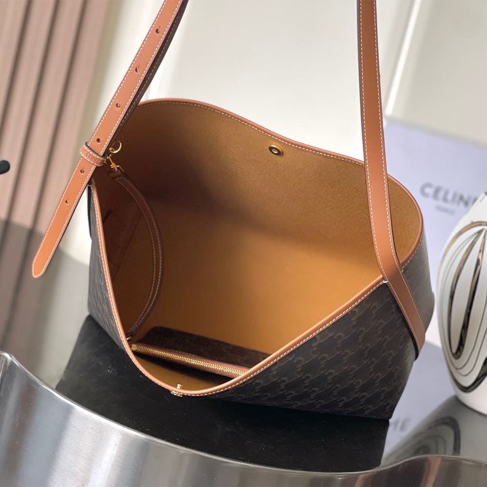 Celine SOFT SHOPPER BAG IN Triomphe Canvas and Calfskin - Top Club